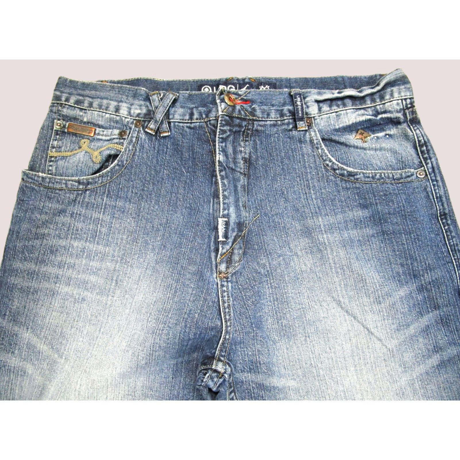Denime LRG Jeans Men 36x34 Blue Relaxed Loose Straight Vintage Denim 90s Hip Hop Retro Waist 36 Mens Jeans Size US 36 / EU 52 - 1 Thumbnail