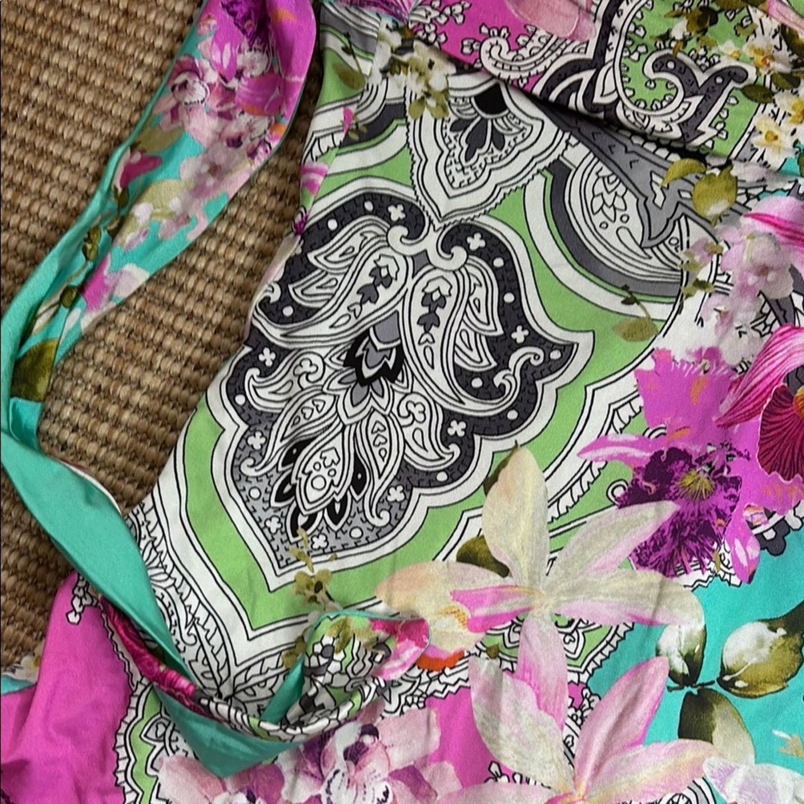 Blumarine NWT Blumarine Pink and Turquoise Floral Swimsuit Size M Size ONE SIZE - 7 Thumbnail