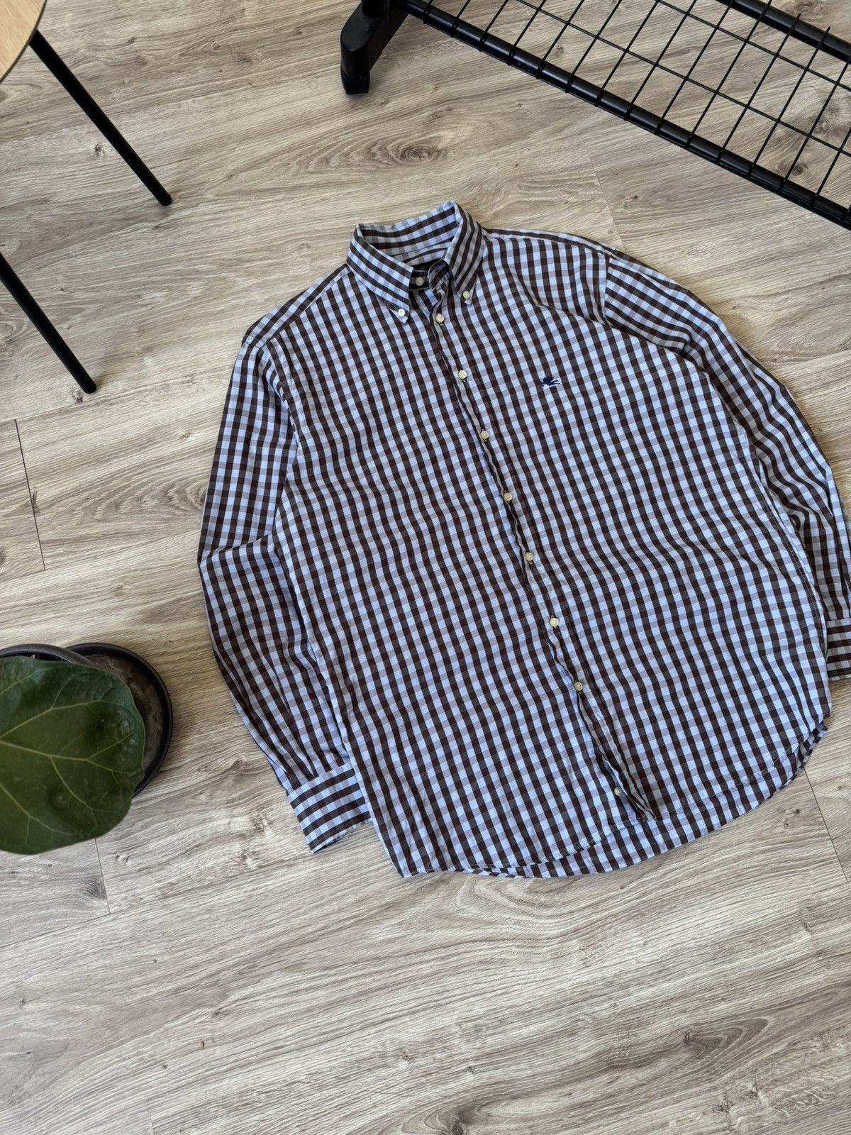 Etro Etro Check Print Button Up Shirt Size US L / EU 52-54 / 3 - 2 Thumbnail