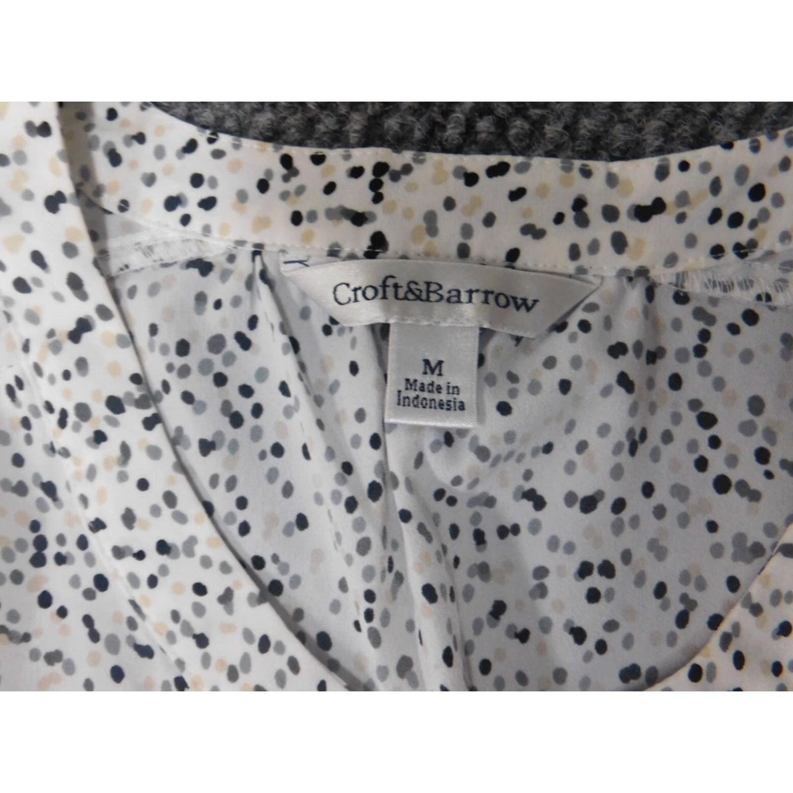 Croft & Barrow Croft & Barrow Blouse Womens M White Stretch Casual Crew Neck Sleeveless Polyester Rayon Floral Classic Basic Regular Size M / US 6-8 / IT 42-44 - 4 Thumbnail