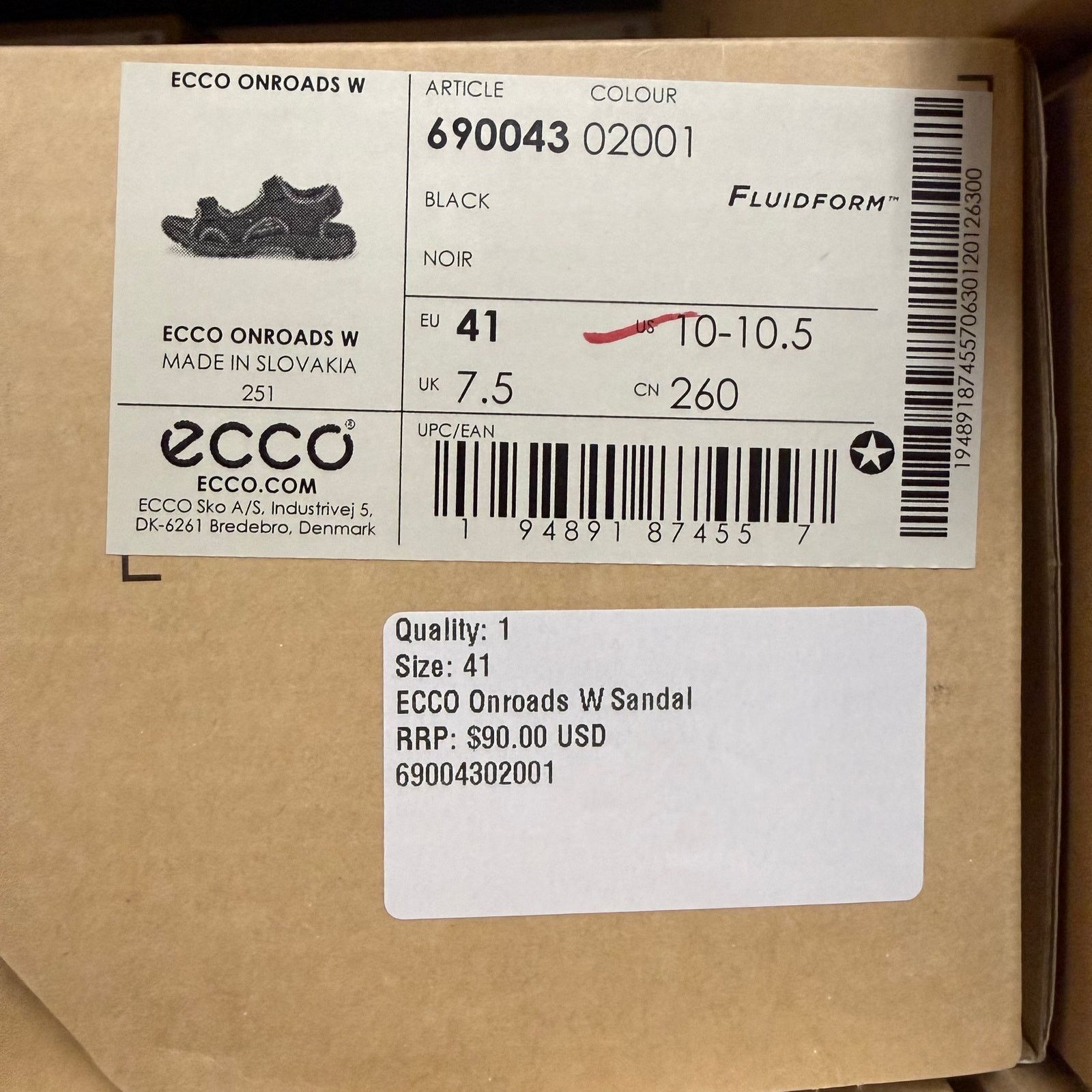 Ecco ECCO WOMEN'S 41 ONROADS WOMEN'S OUTDOOR SANDALS BLACK SUEDE Size US 9 / IT 39 - 5 Thumbnail