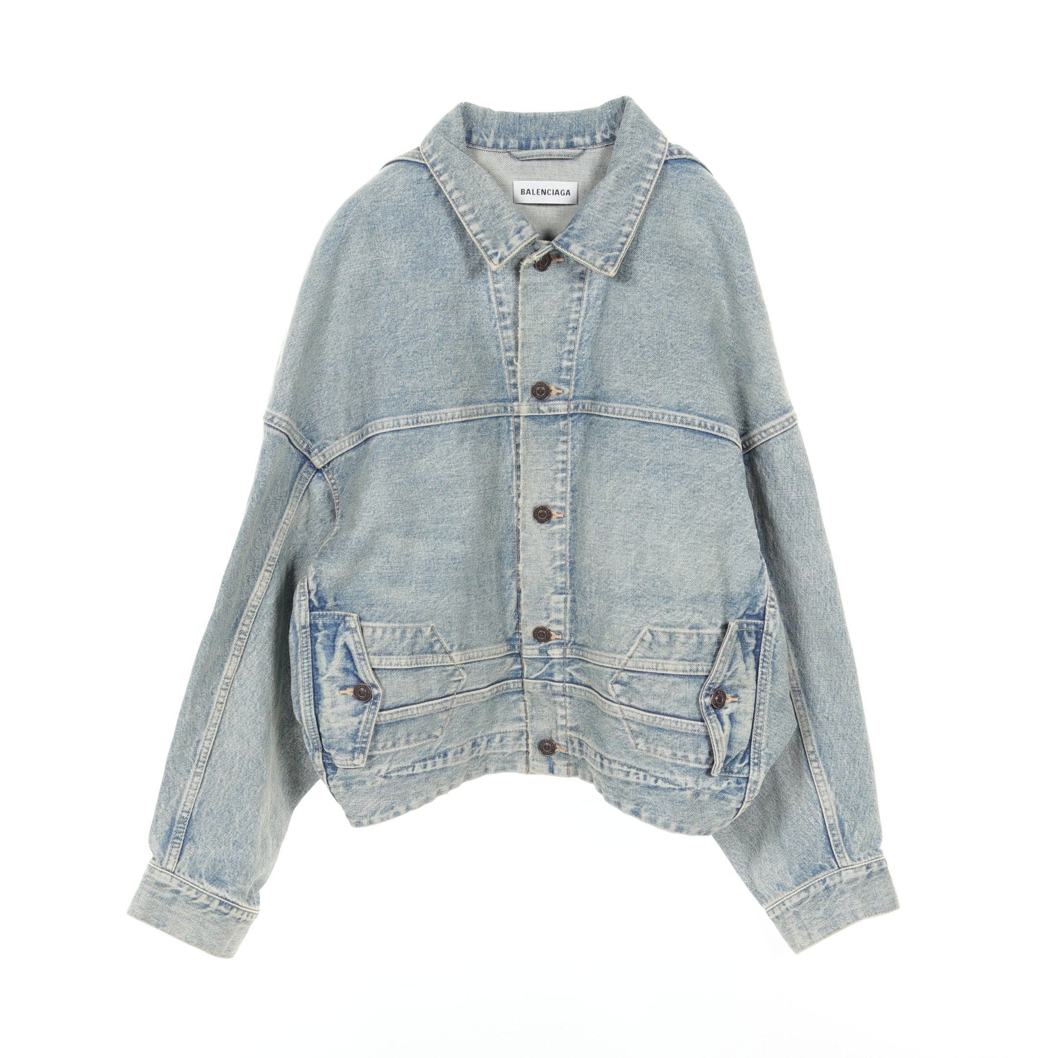 Balenciaga Balenciaga Upside Down Denim Jacket Cotton Indigo Blue Processing Size ONE SIZE - 1 Thumbnail