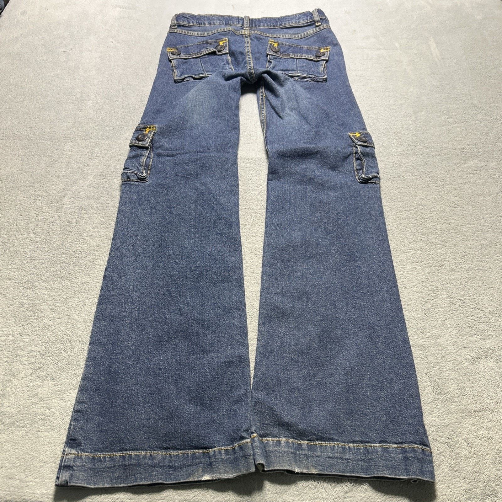 Fiorucci Y2k 2000s Beyond Baggy Cargo Pants Womens 5 30x32 Flare Dojo Size 27" / US 4 / IT 40 - 14 Thumbnail