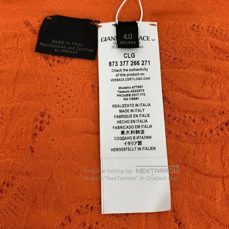 Versace Versace Orange Woven Women's Dress . Size M / US 6-8 / IT 42-44 - 6 Thumbnail