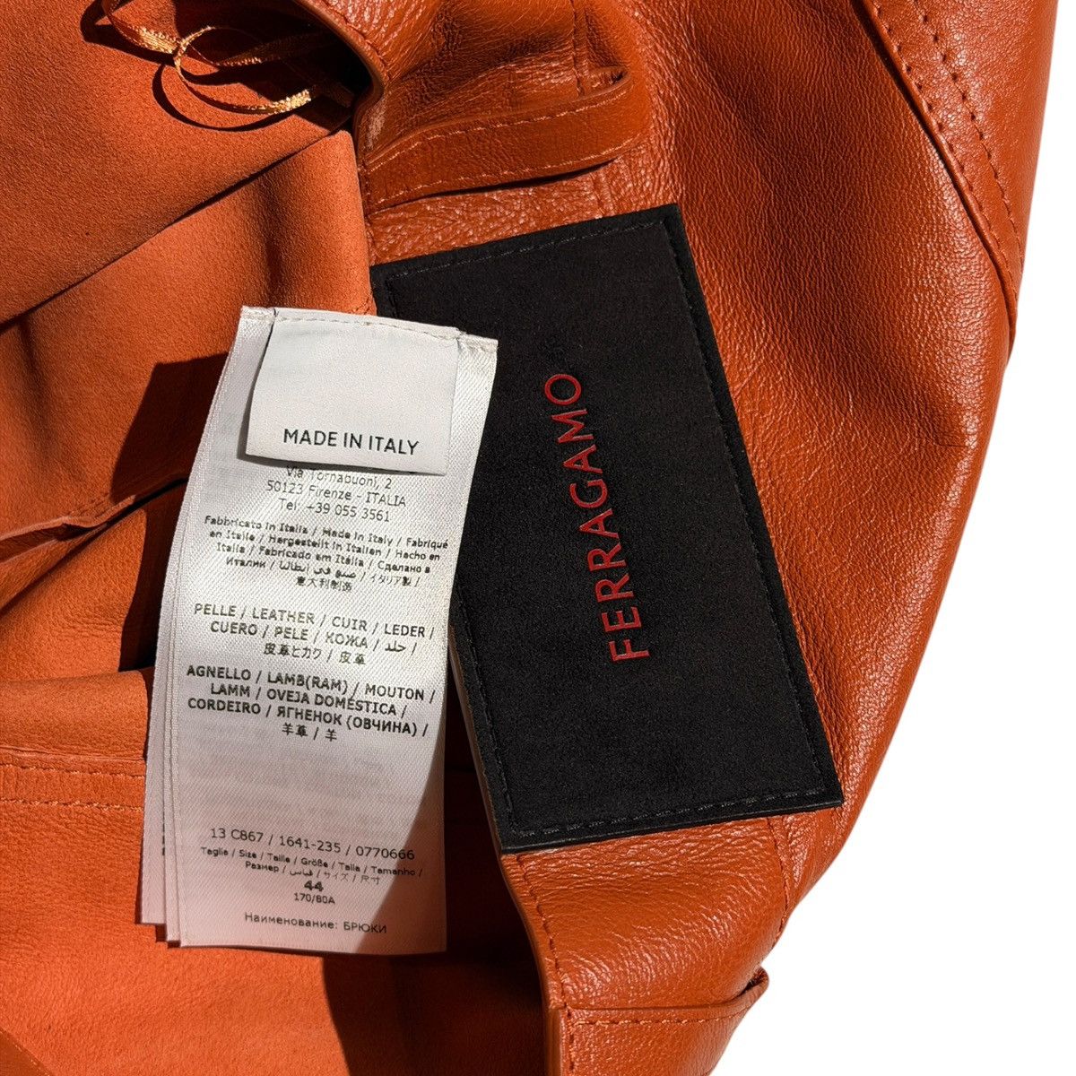 Salvatore Ferragamo $4,700 Nappa leather terracotta pant Size US 30 / EU 46 - 3 Thumbnail