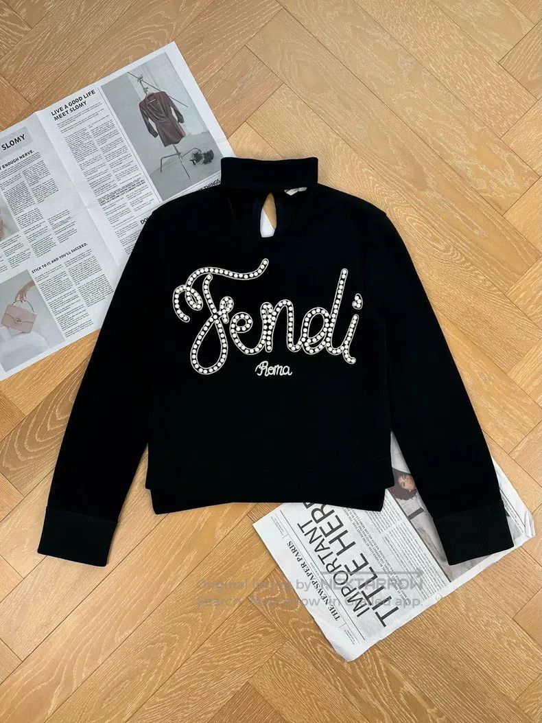 Fendi Fendi Pearl hot stamping body letters high collar long sle Size 4XL / US 24-26 - 1 Thumbnail