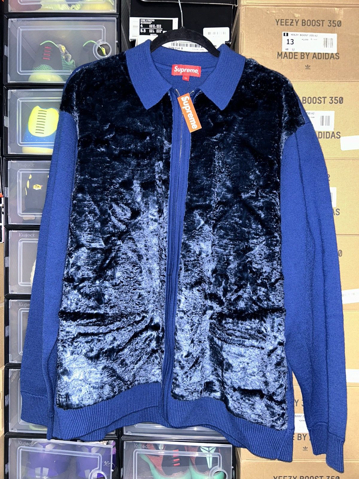 Supreme Supreme Textured Knotted Cardigan Blue XL | Grailed