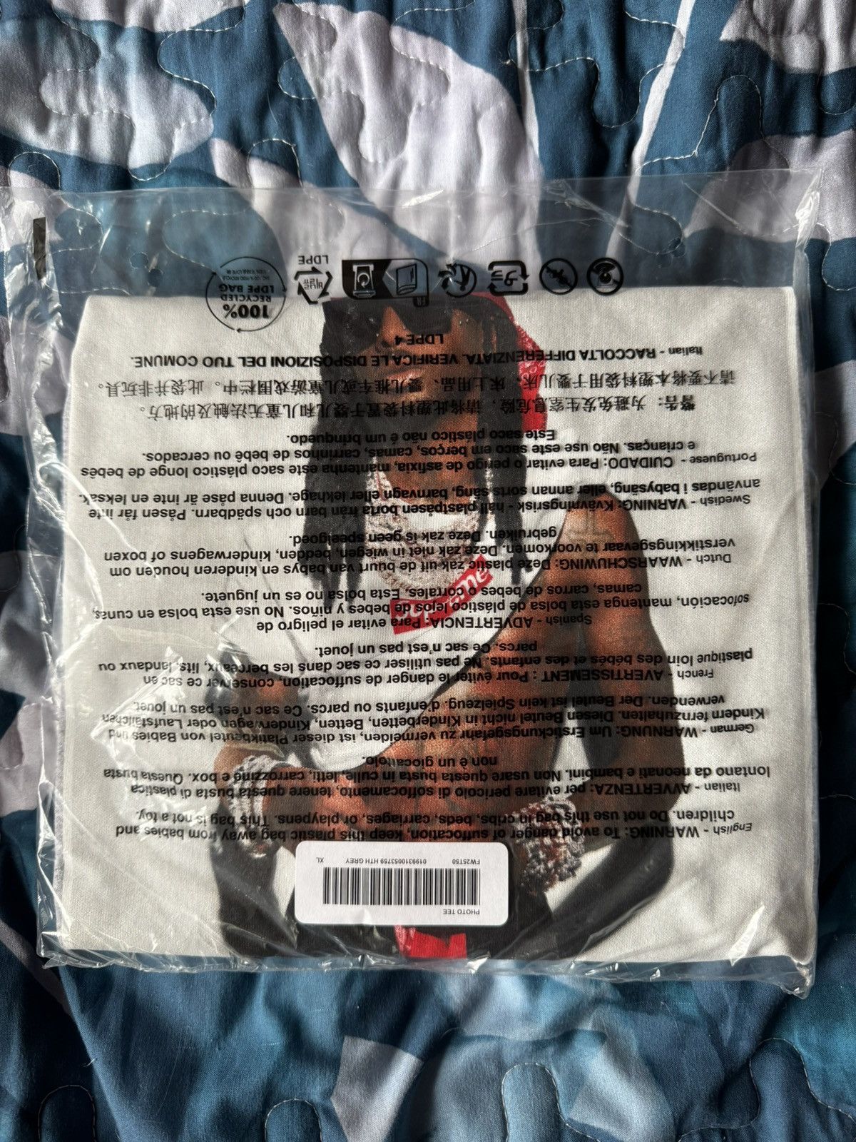 Supreme Playboi Carti Tee Heather Grey