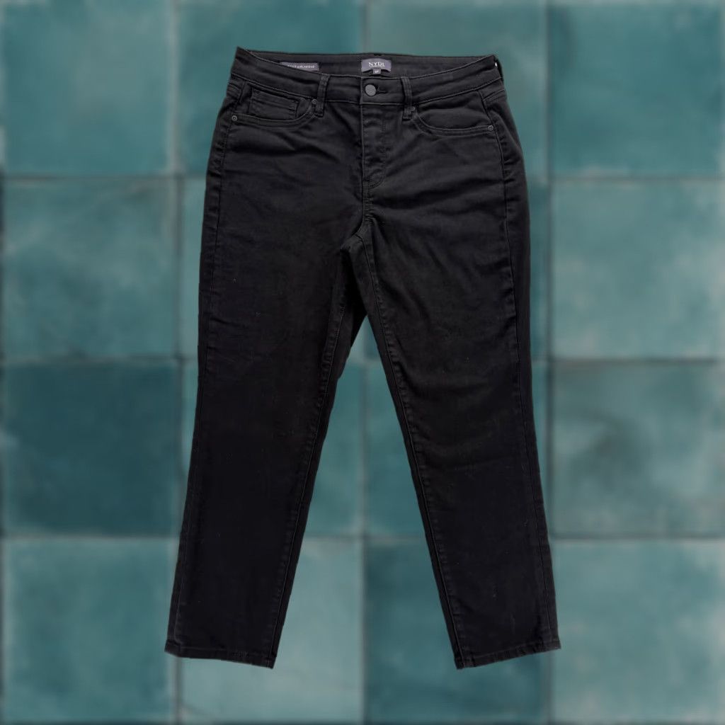 NYDJ VINTAGE NYDJ Margot Girlfriend Jeans Womens 6P Black Mid Rise Stretch Cool Embrace Denim Size 28" / US 6 / IT 42 - 1 Thumbnail