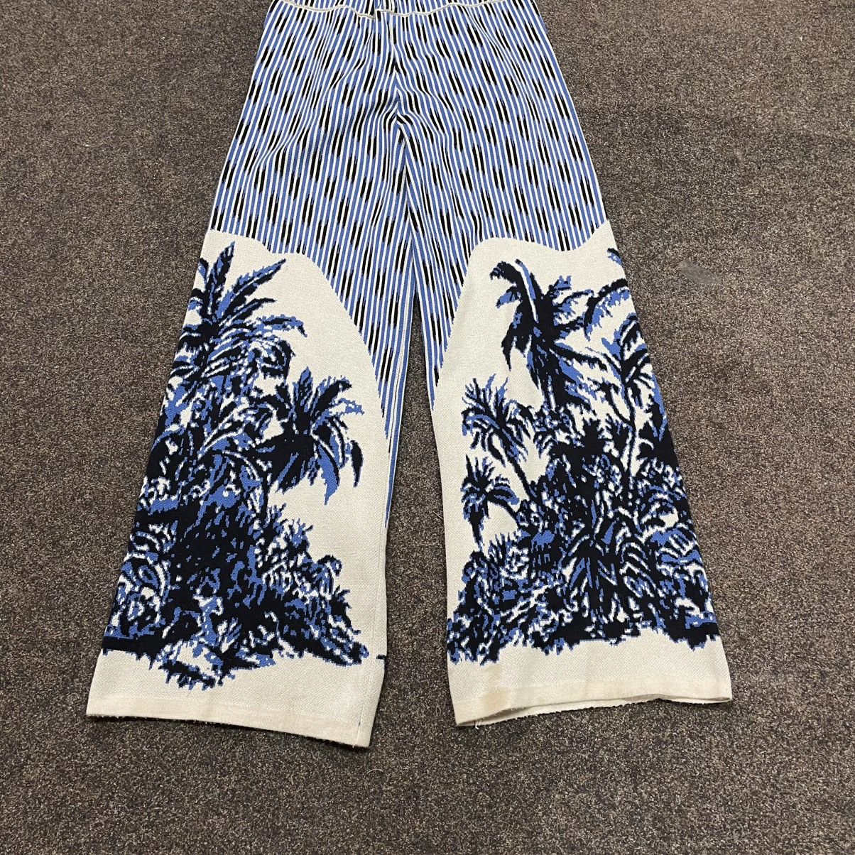 Vintage Vintage Y2K Baggy Wide Leg Palm Print Pants Streetwear Faded Size 32" / US 10 / IT 46 - 5 Thumbnail