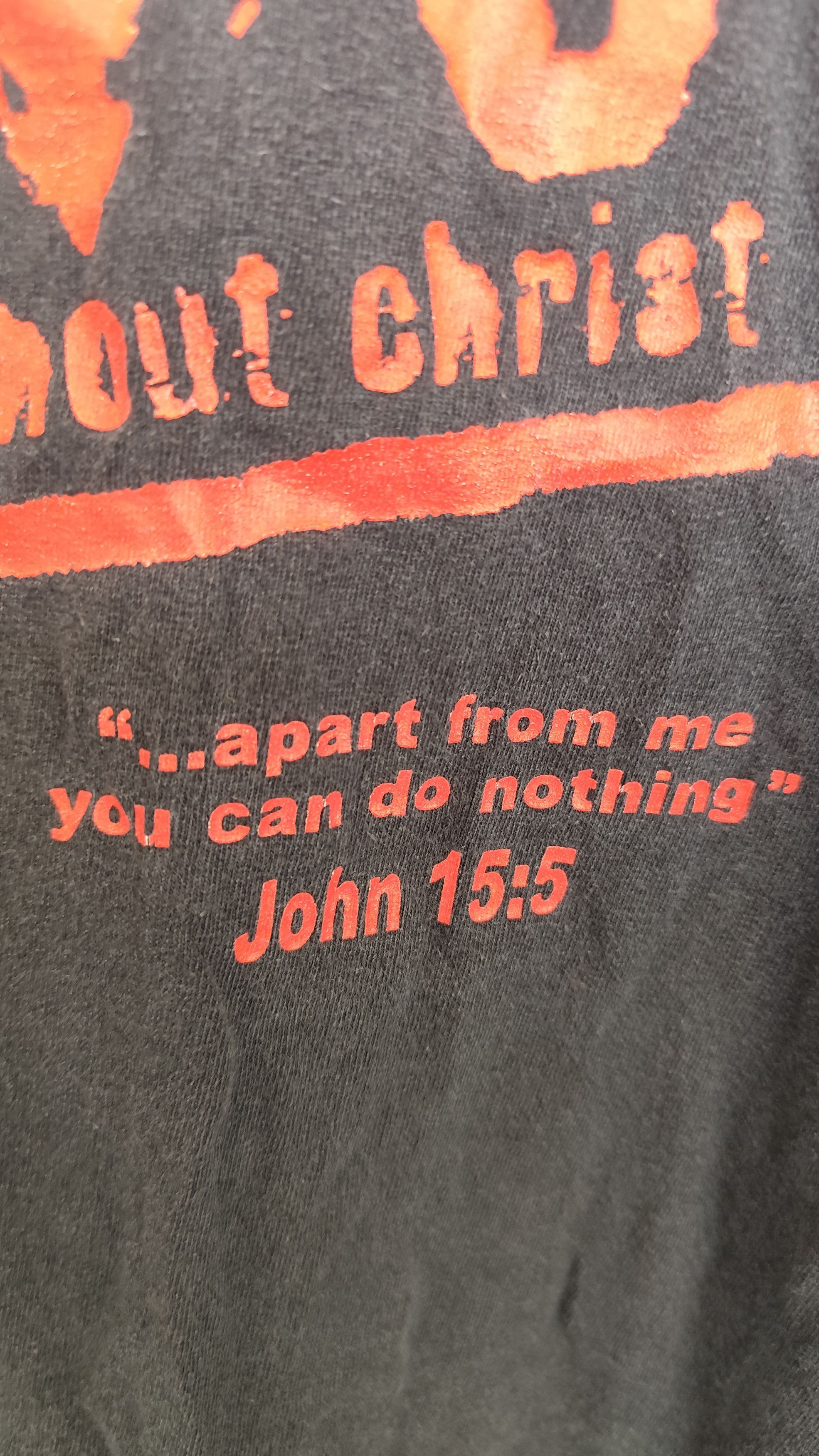 WWE VINTAGE WWE 1998 i am nWc nothing withou christ T SHIRT Size US L / EU 52-54 / 3 - 4 Thumbnail