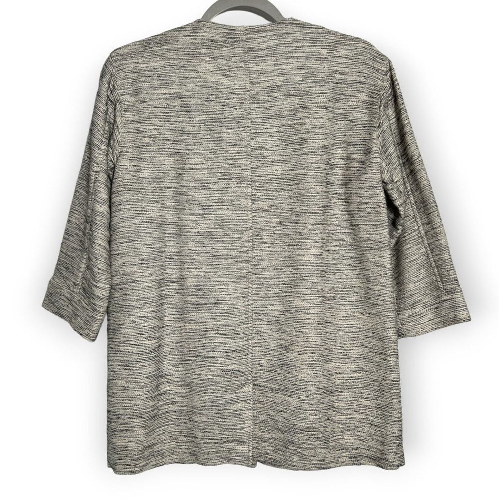 Eileen Fisher Eileen Fisher Ecru Tweed Round Neck Jacket PP XS Size XS / US 0-2 / IT 36-38 - 4 Thumbnail