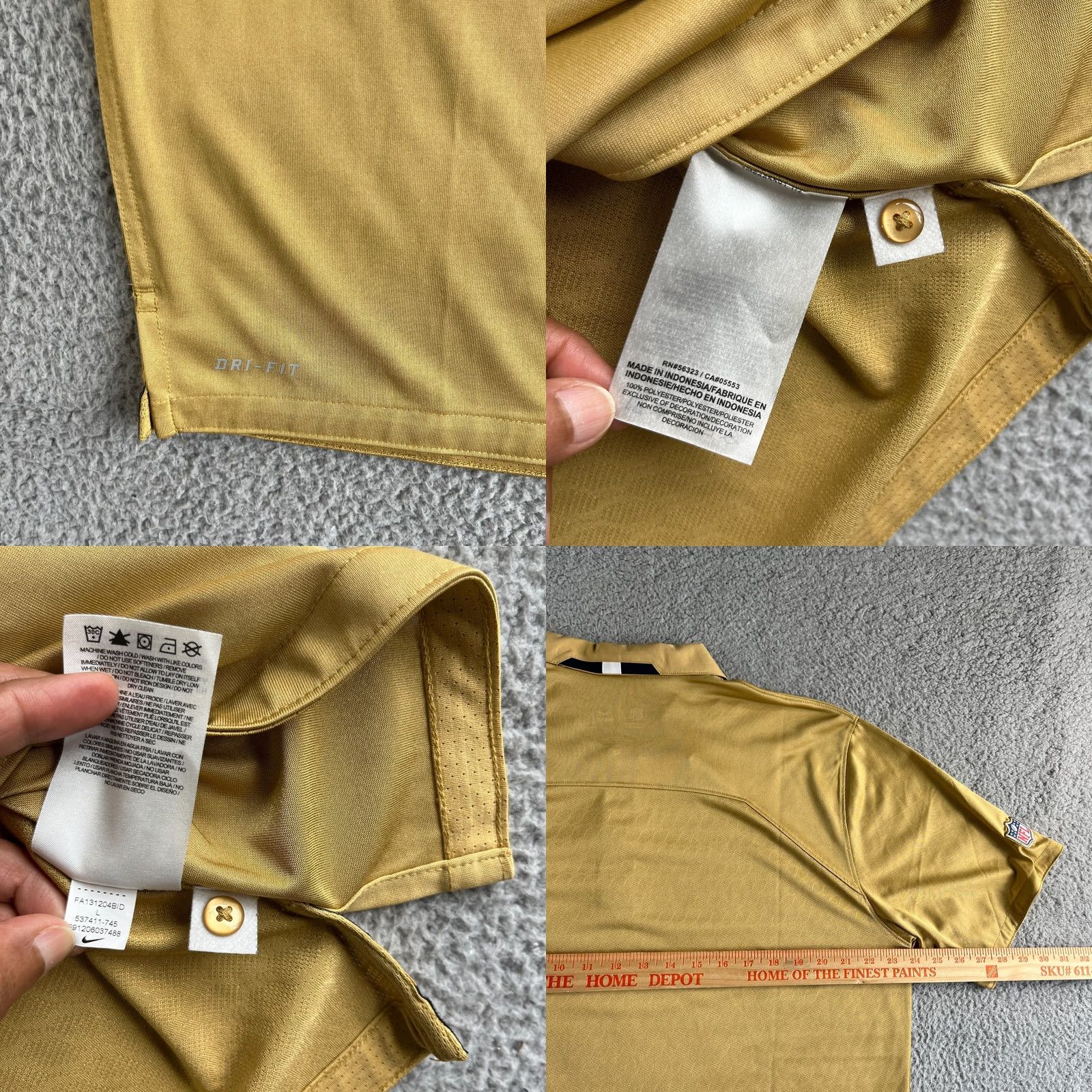 Nike Nike Rams Polo Shirt Mens L Brown Bronze Dri-Fit NFL Football Shirt Size US L / EU 52-54 / 3 - 8 Thumbnail