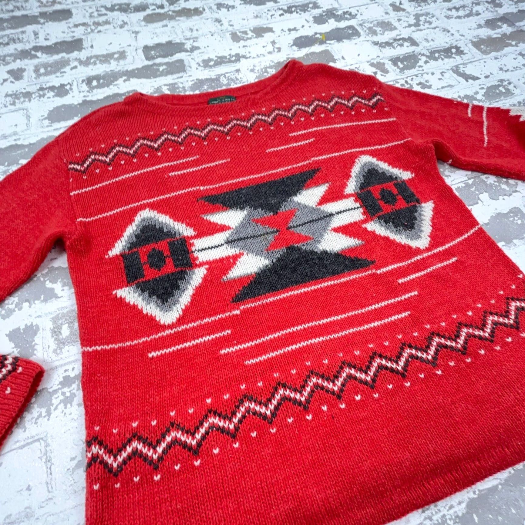 Ralph Lauren Lauren Ralph Lauren Sweater Women Small Red Aztec Southwestern Tribal Knit LRL Size S / US 4 / IT 40 - 6 Thumbnail