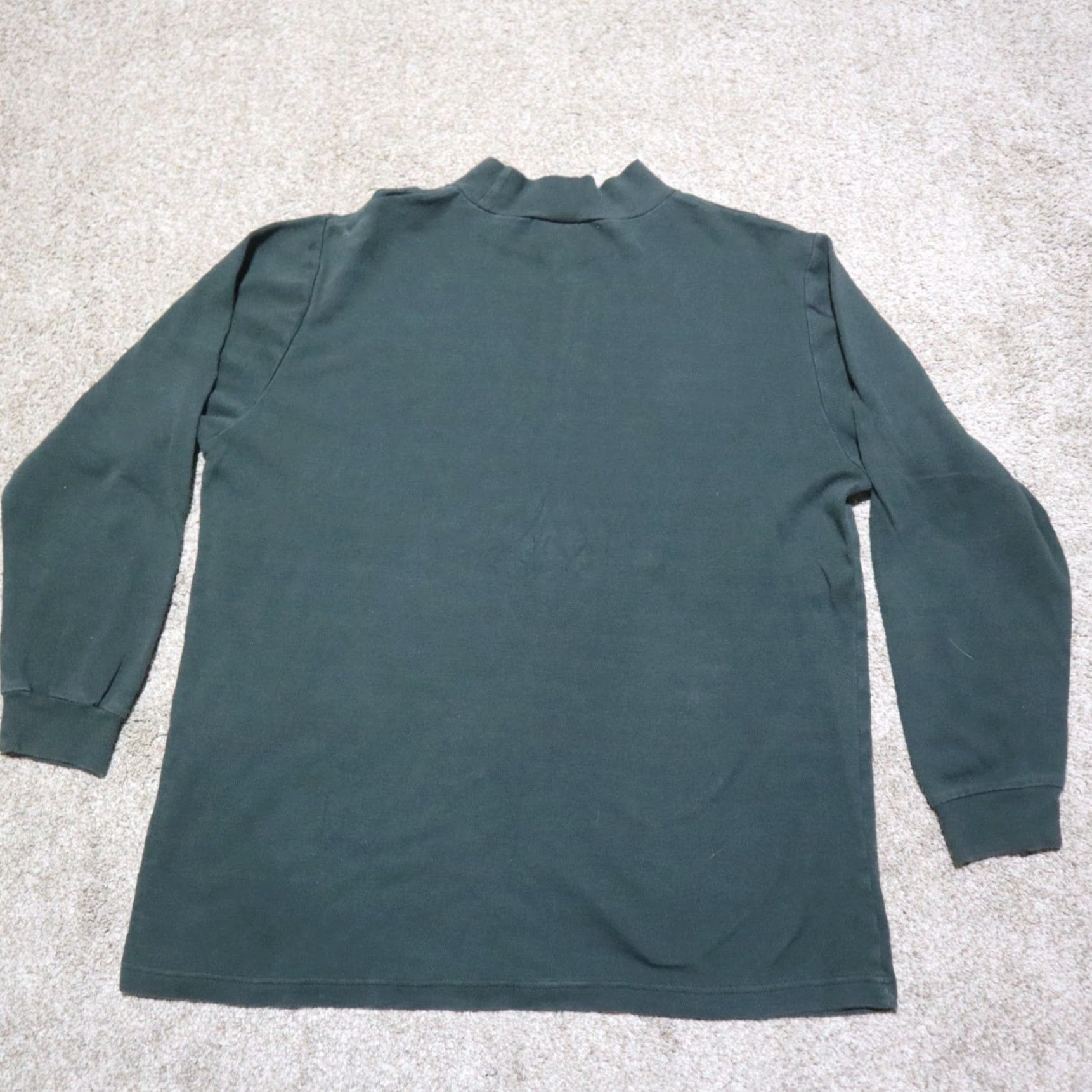 Vintage Woolrich Striped Mock Neck Sweater 100% Cotton Women's Size L Green Size L / US 10 / IT 46 - 8 Thumbnail