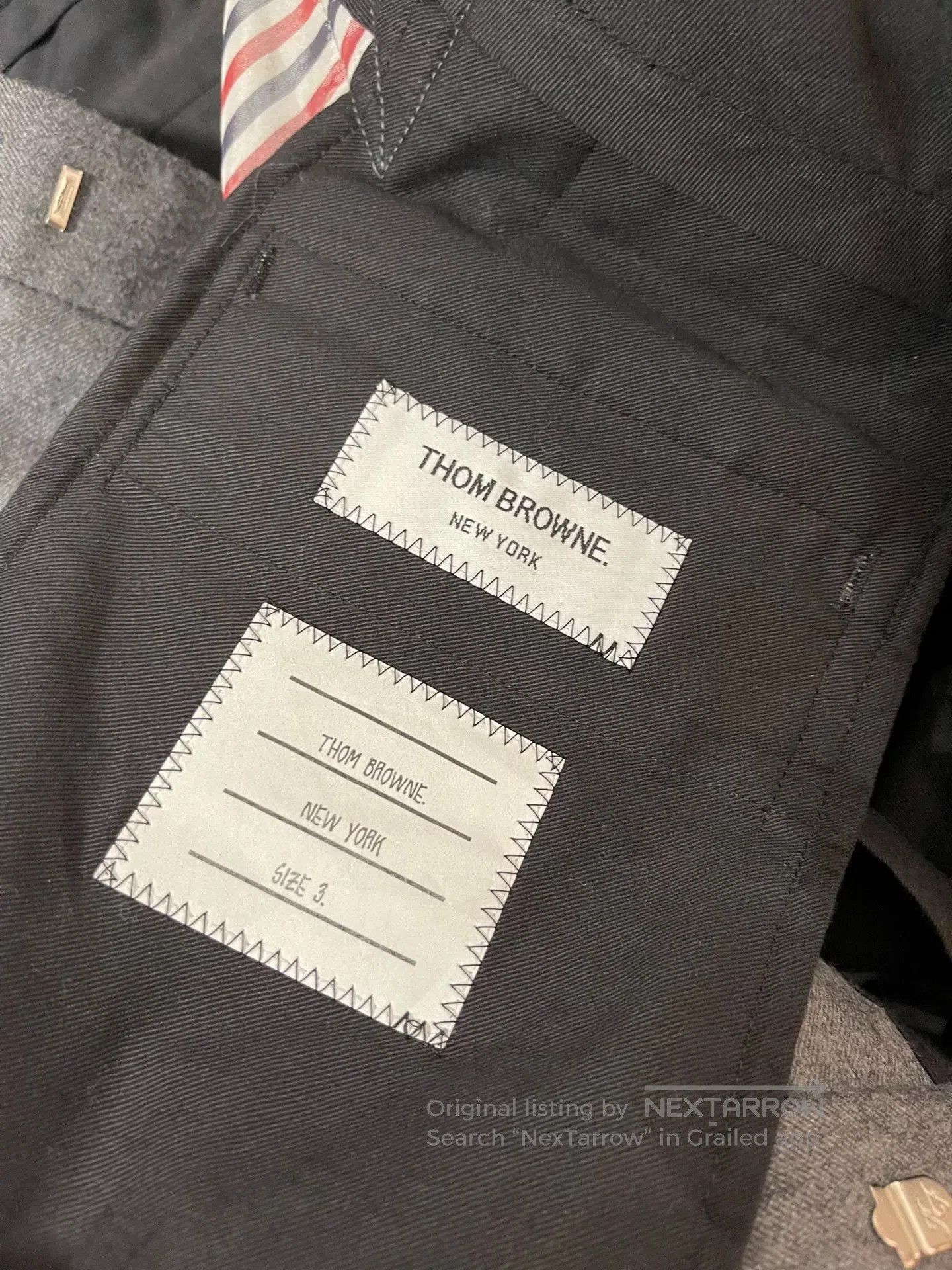 Thom Browne thom browne flannel trousers with four stripes. Size US 44 / EU 60 - 3 Thumbnail