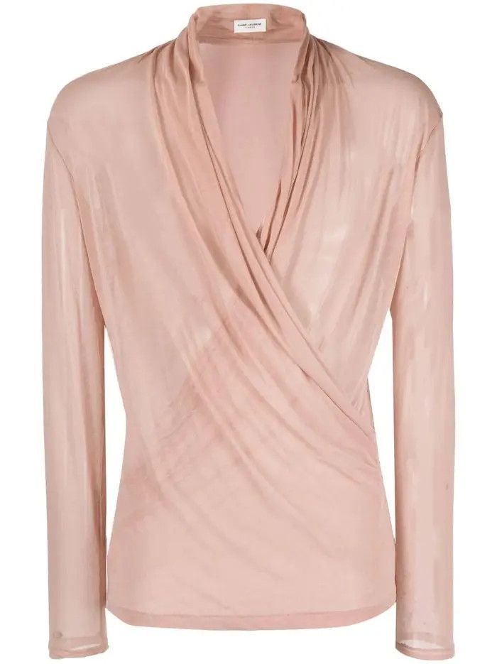 Saint Laurent Paris o1bcso1str10225 Warp Over Top In Jersey in Pink Size US L / EU 52-54 / 3 - 1 Thumbnail