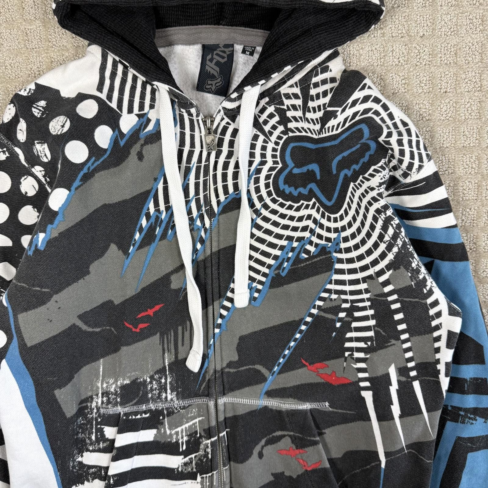Fox Racing Fox Racing AOP Full Zip Hoodie Medium Y2K Graphic Size US M / EU 48-50 / 2 - 2 Thumbnail
