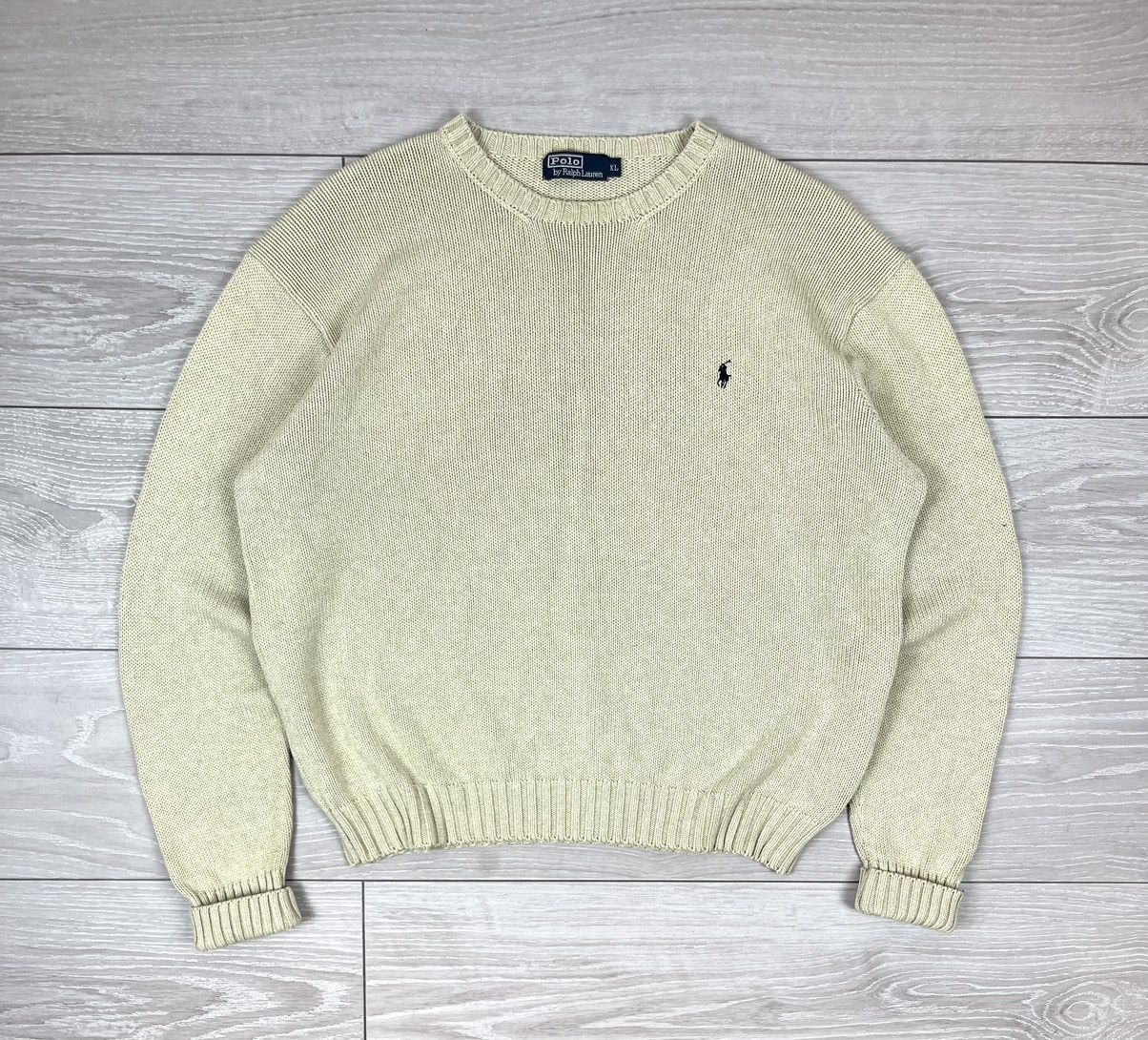 Polo Ralph Lauren Polo Ralph Lauren Vintage 90s Beige Cable Knit Sweater Size US XL / EU 56 / 4 - 1 Thumbnail