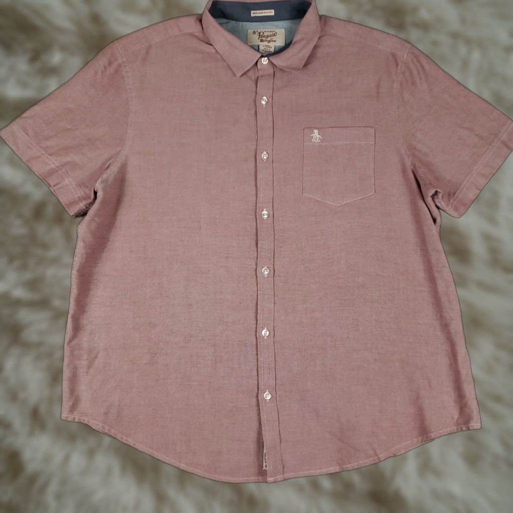 Original Penguin Penguin Munsingwear Shirt Mens 2XL Red Casual Button Up Short Sleeve Size US XXL / EU 58 / 5 - 1 Thumbnail