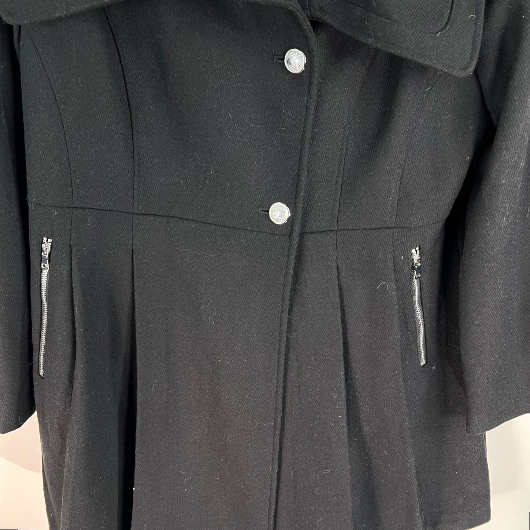 Liz Claiborne VINTAGE Liz Claiborne Coats, Jackets & Vests Wool Blend Peacoat Black XL Woman LIZ CLAIBORNE Wool Blend Peacoat Black XL Women Size XL / US 12-14 / IT 48-50 - 3 Thumbnail