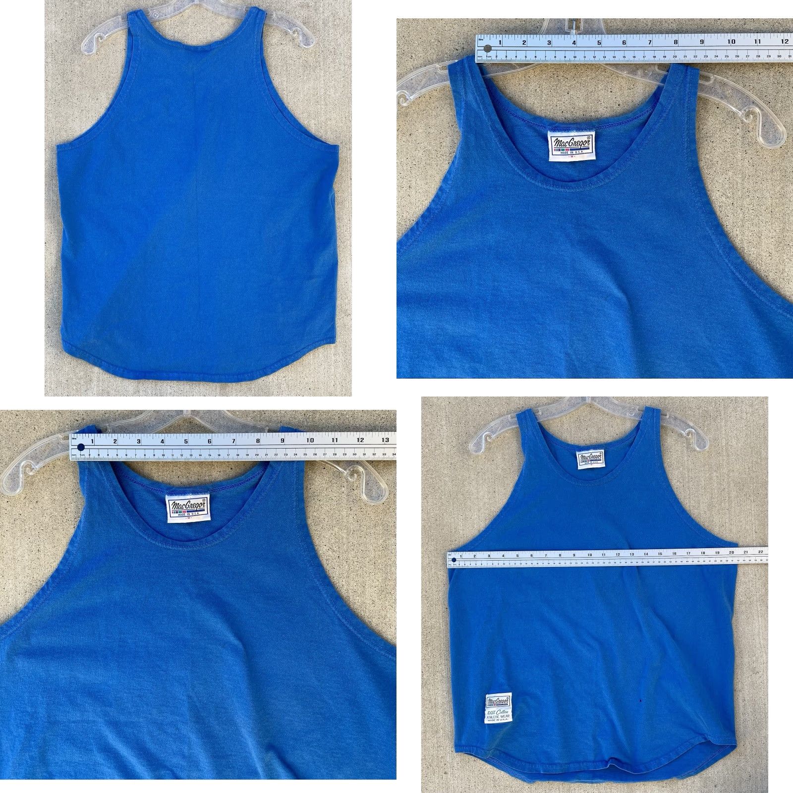 McGregor VINTAGE MacGregor Athletic Tank Top Blue 80s 90s Mens M Worn Hole Made In USA Size US M / EU 48-50 / 2 - 11 Thumbnail