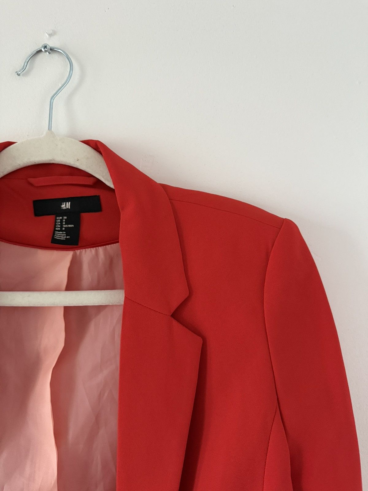 H&M Cherry Red Open Front Blazer | 90s Carolyn Bessette Inspired Size M / US 6-8 / IT 42-44 - 2 Thumbnail