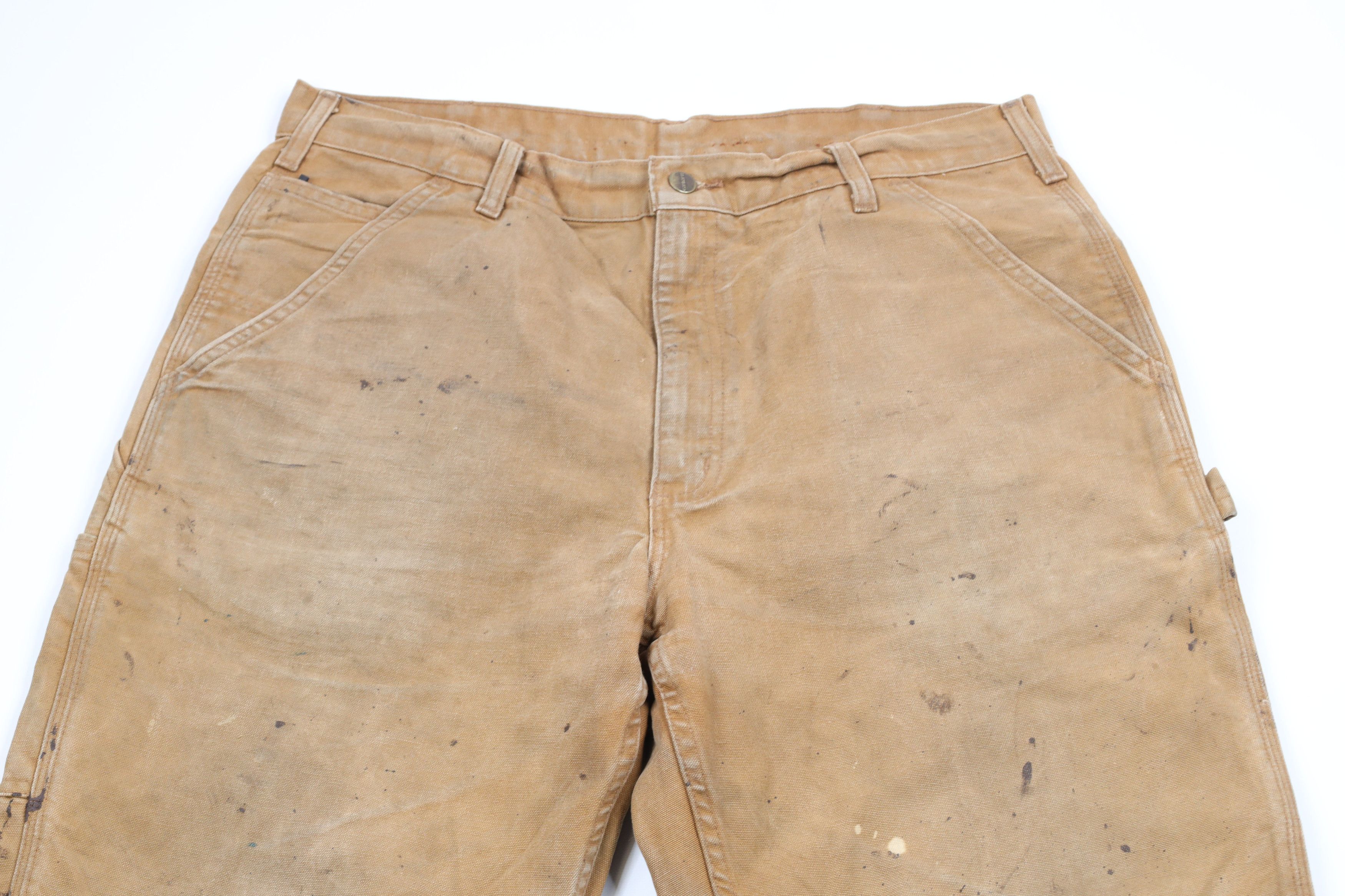 Carhartt Carhartt Thrashed Spell Out Wide Leg Canvas Pants Duck Brown Size US 36 / EU 52 - 2 Thumbnail
