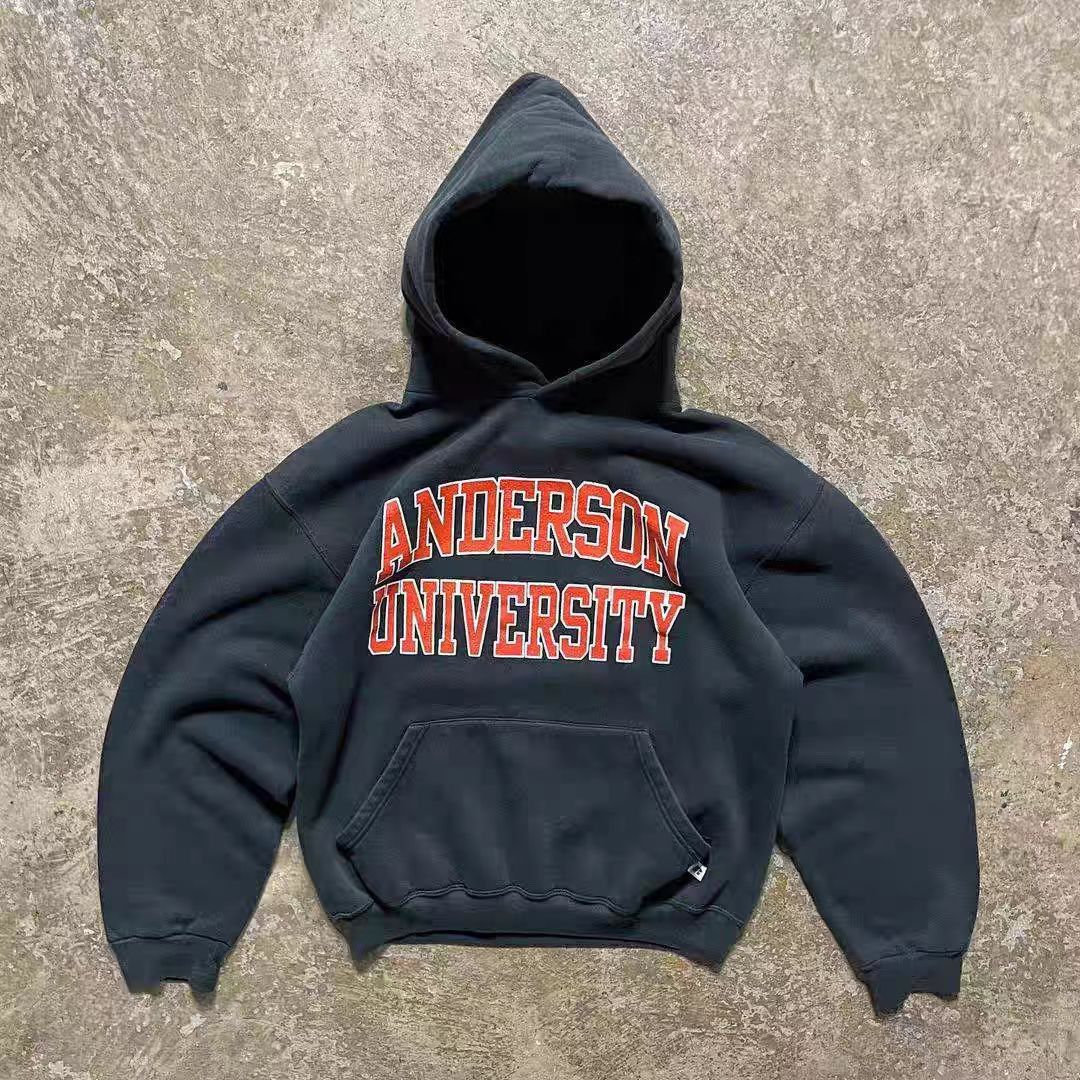 Vintage Black casual retro letter print hoodie y2k Size US M / EU 48-50 / 2 - 1 Thumbnail