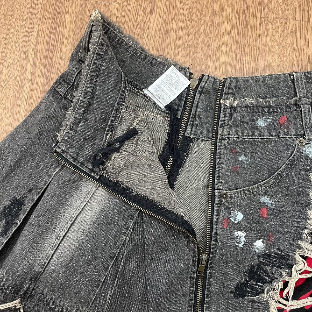 If Six Was Nine Algonquins distressed punk goth mini skirt Size 29" - 5 Thumbnail