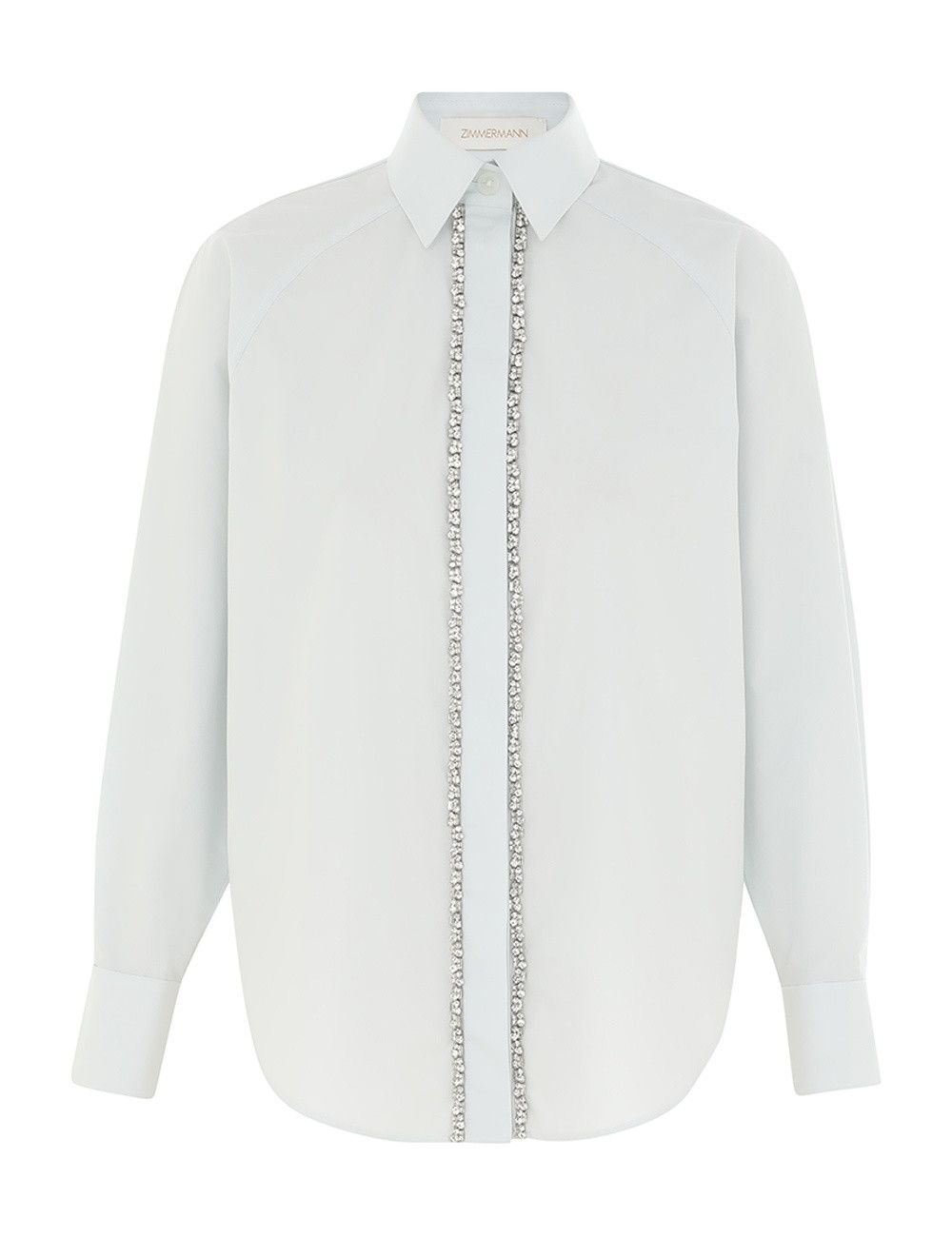 Zimmermann oc11z0725 Illustration Embellished Shirt in Light Grey Size L / US 10 / IT 46 - 1 Thumbnail