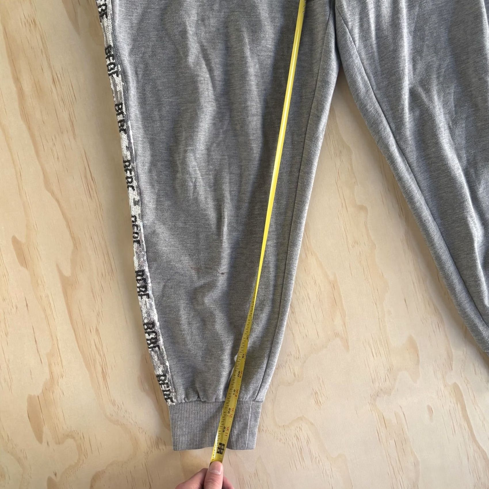 Bebe bebe Sport Jogger Pants Womens 2X Gray Knit Side Stripe Sequin Logo Lounge Size 40" / US 18 - 5 Thumbnail