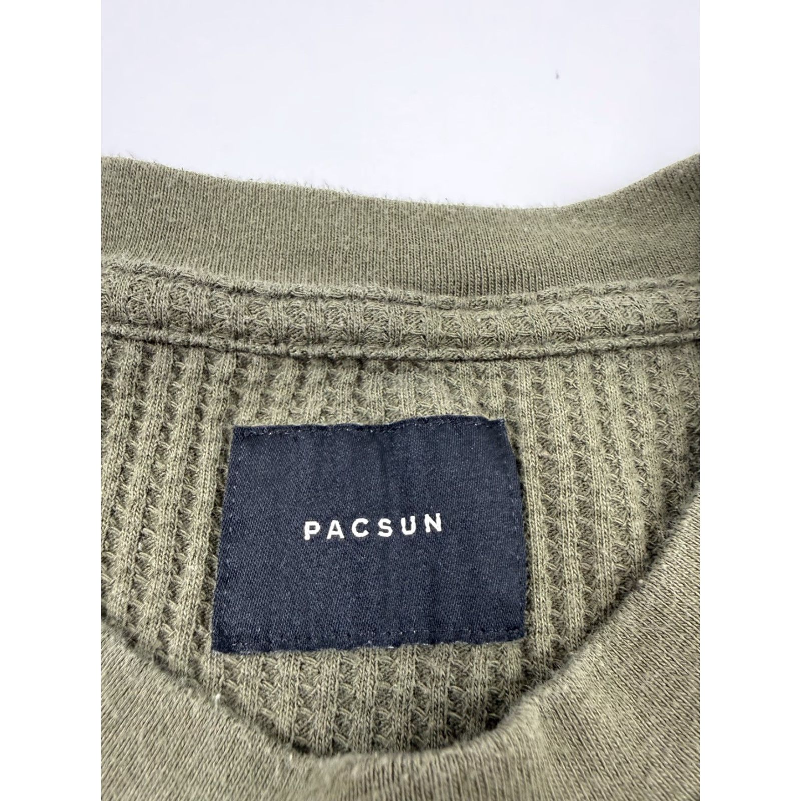 Pacsun PacSun Mens Large Green Waffle Knit Thermal Crewneck Short Sleeve Tee Shirt Size US L / EU 52-54 / 3 - 4 Thumbnail
