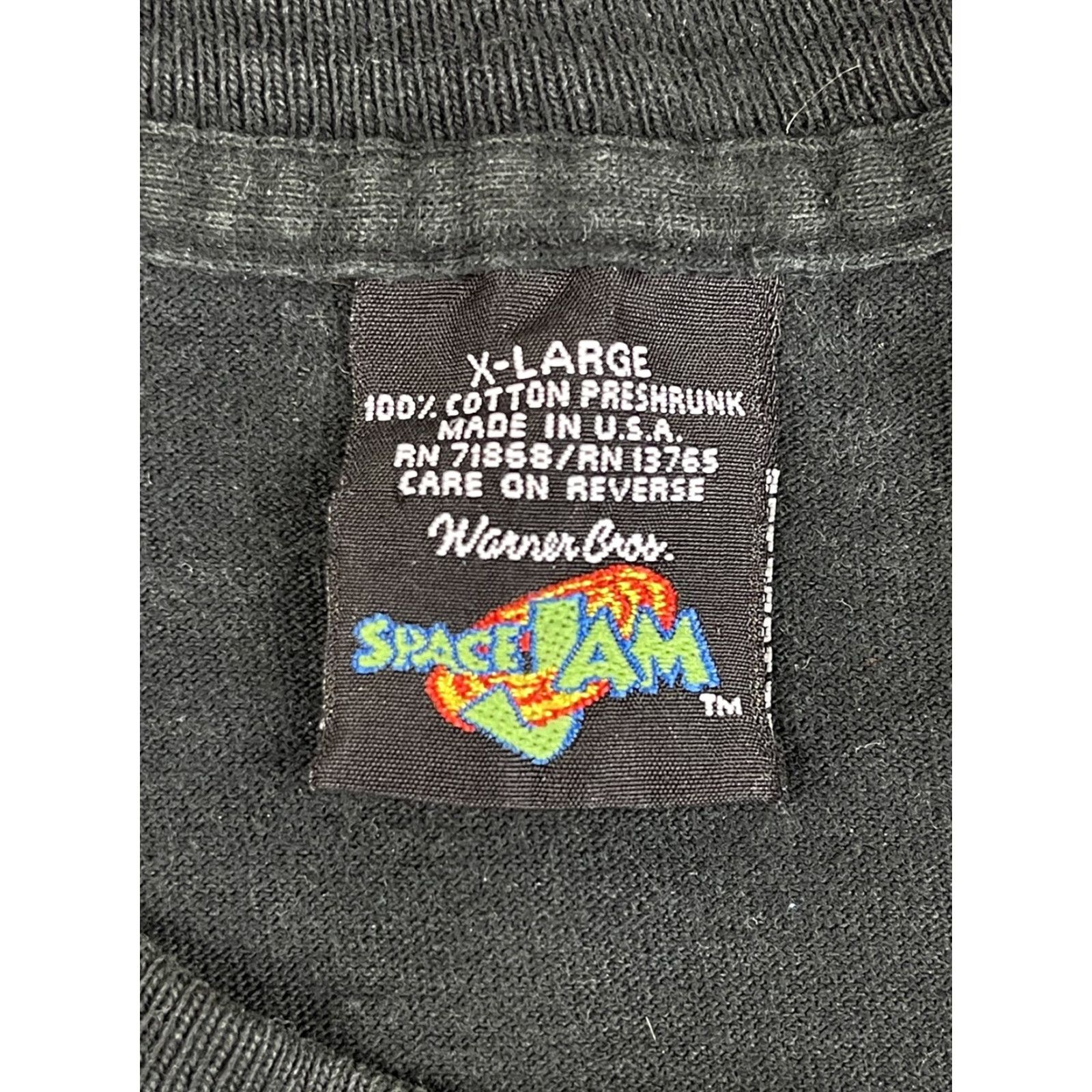 Vintage VINTAGE Warner Bros. Space Jam T-Shirt XL Black Bugs Bunny Movie Promo 1996 Mens Size US XL / EU 56 / 4 - 4 Thumbnail