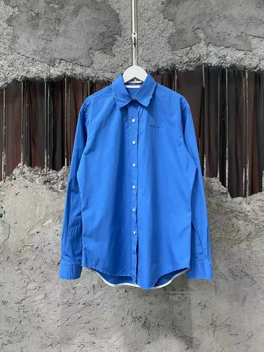 Miu Miu miumiu blue long sleeve shirt size 36. Size S / US 4 / IT 40 - 1 Thumbnail