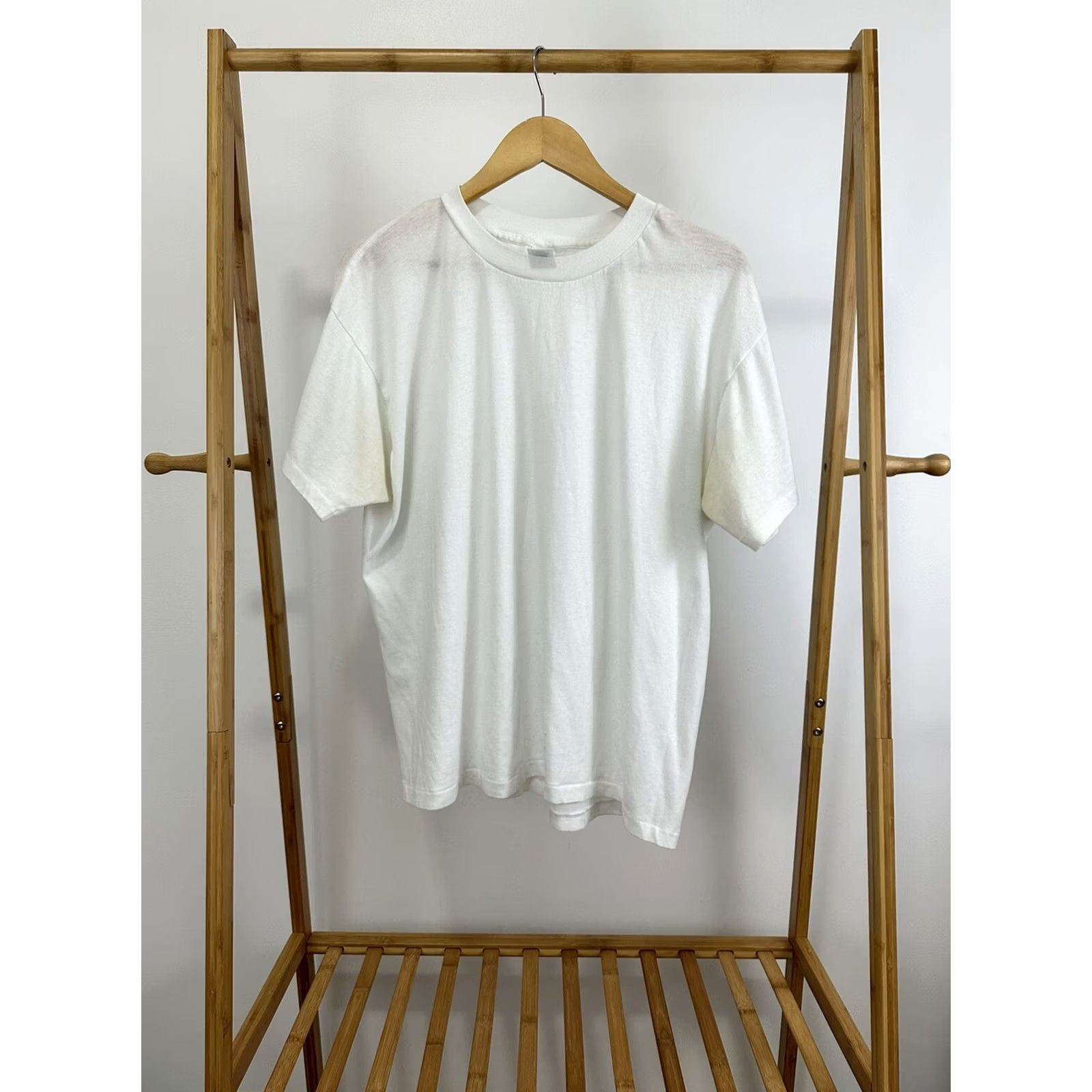 Vintage VTG TownCraft 80s Paper Thin Single Stitch 50/50 Blank Burnout T-Shirt XL White Mens Shirt 80s Burnout VTG TownCraft 80s Shirt XL White Mens Size US XL / EU 56 / 4 - 2 Thumbnail