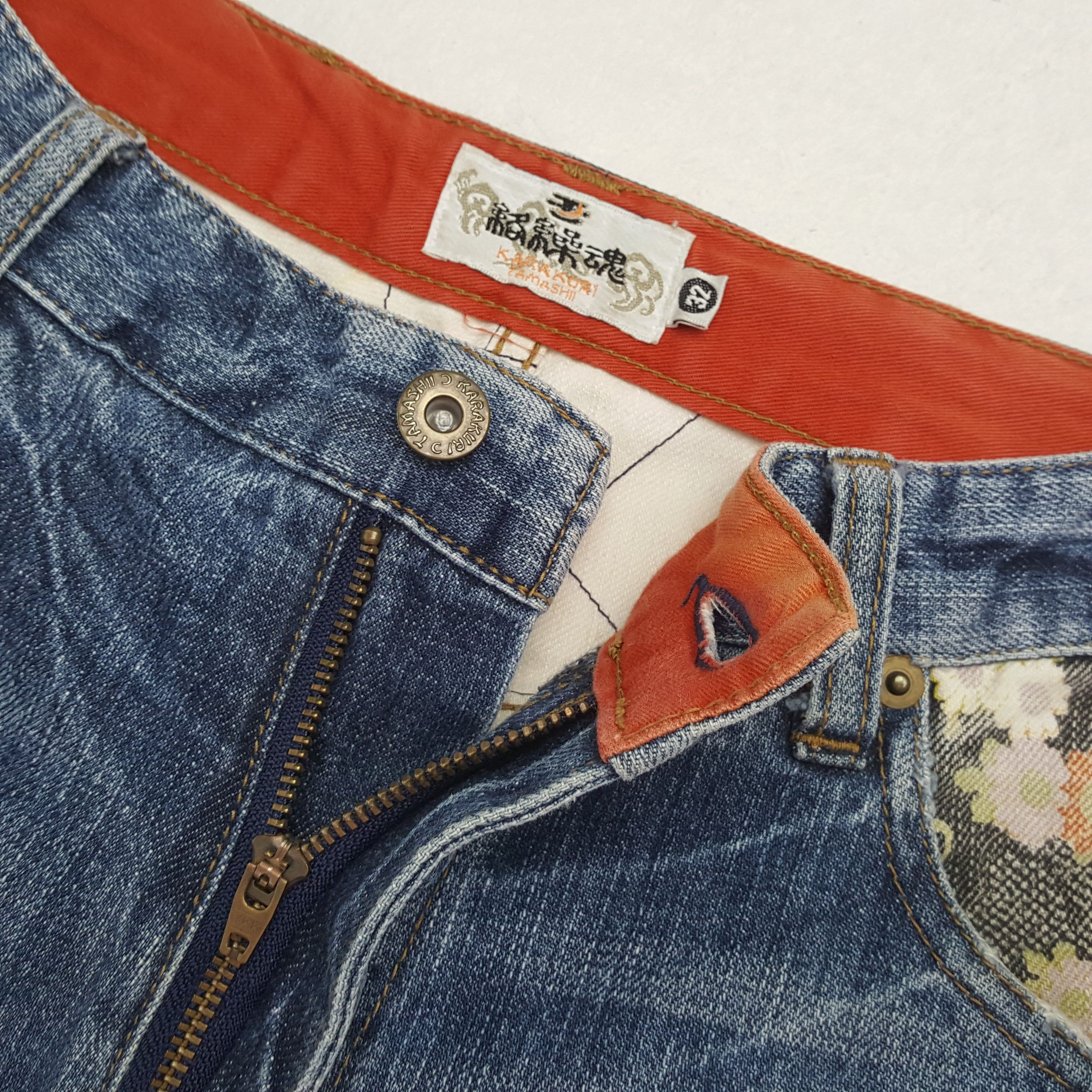 Japanese Brand Vintage Karakuri Tamashii Fashion Design Style Jeans RR9 Size US 29 - 12 Thumbnail