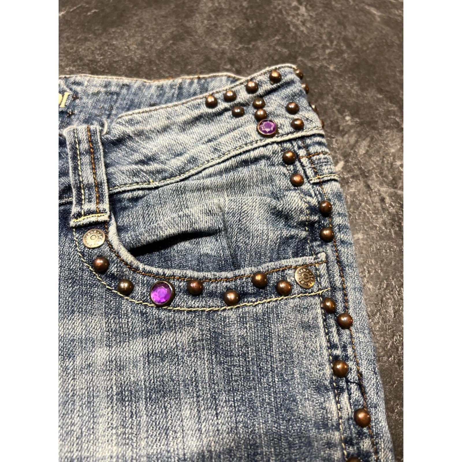 Vintage VINTAGE Zana Di Women’s 28x32 High Rise Flare Leg Jeans Embroidered 90s Y2K Denim Blue Juniors Size 27" / US 4 / IT 40 - 4 Thumbnail