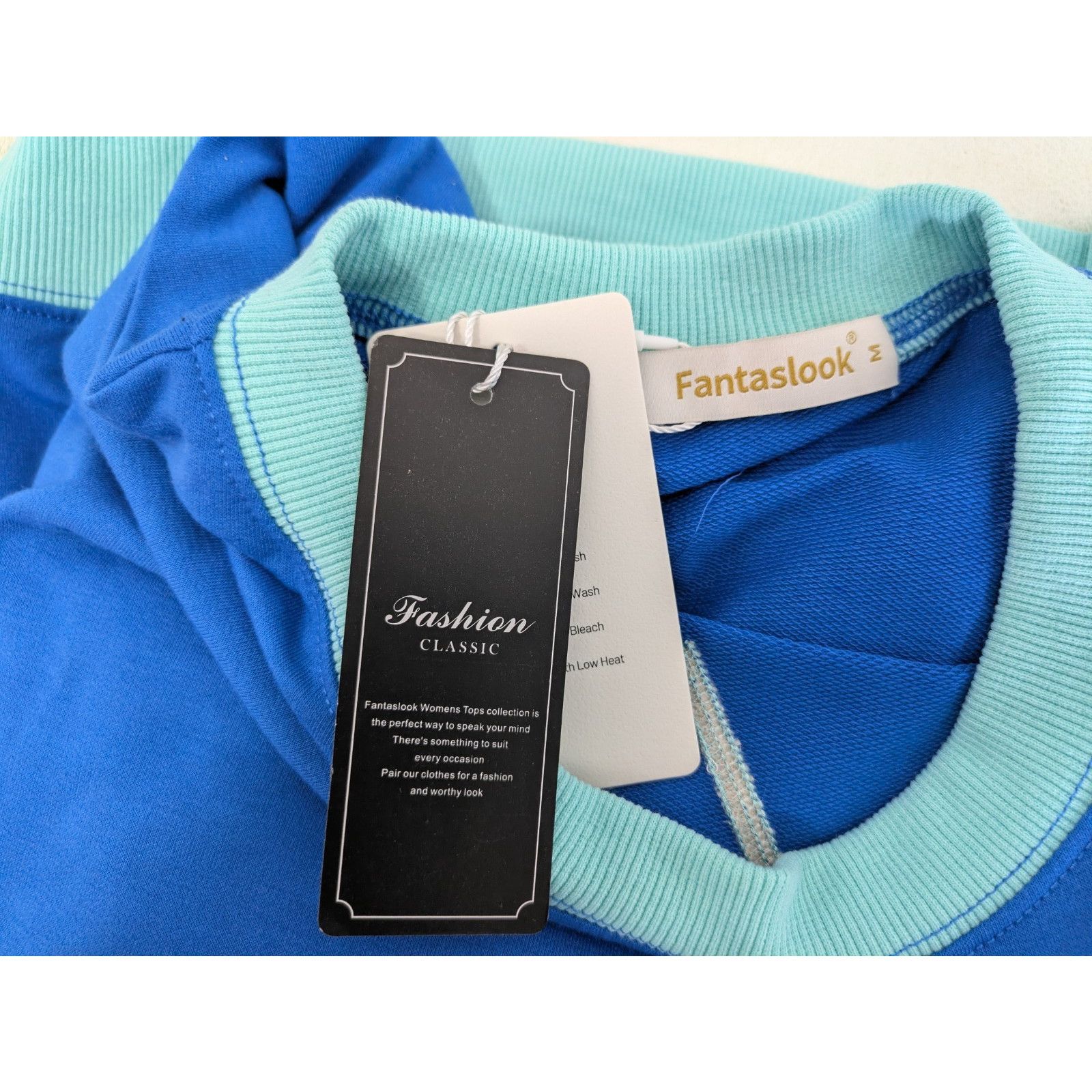 The Unbranded Brand Womens Sweatshirt Long Sleeve Blue Medium Pullover Crewneck Size M / US 6-8 / IT 42-44 - 4 Thumbnail