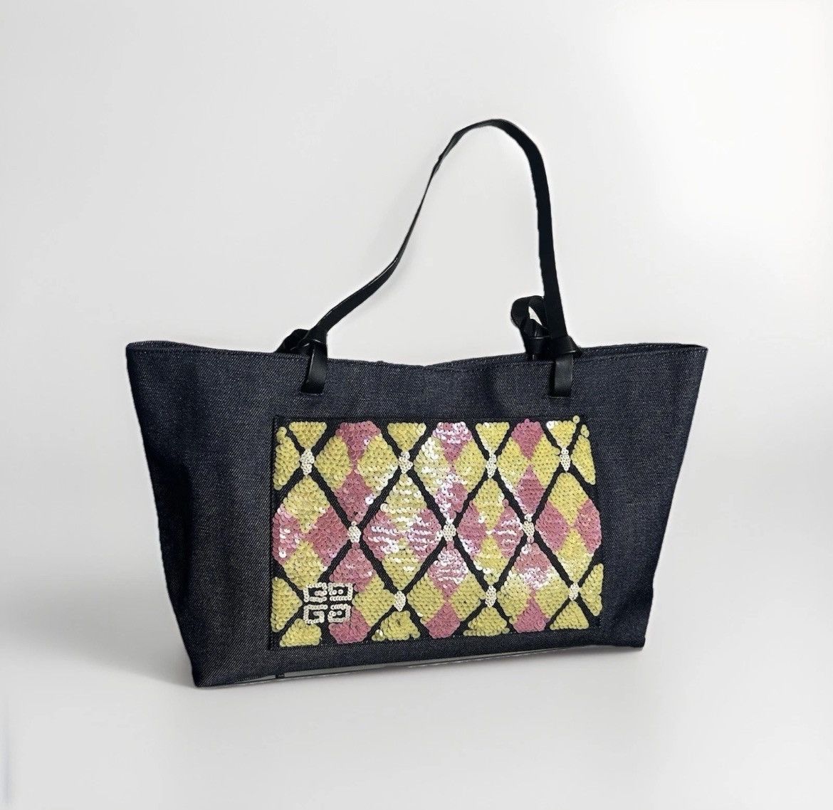 Givenchy Givenchy Denim Tote Bag with Pink and Yellow Sequin Size ONE SIZE - 1 Thumbnail