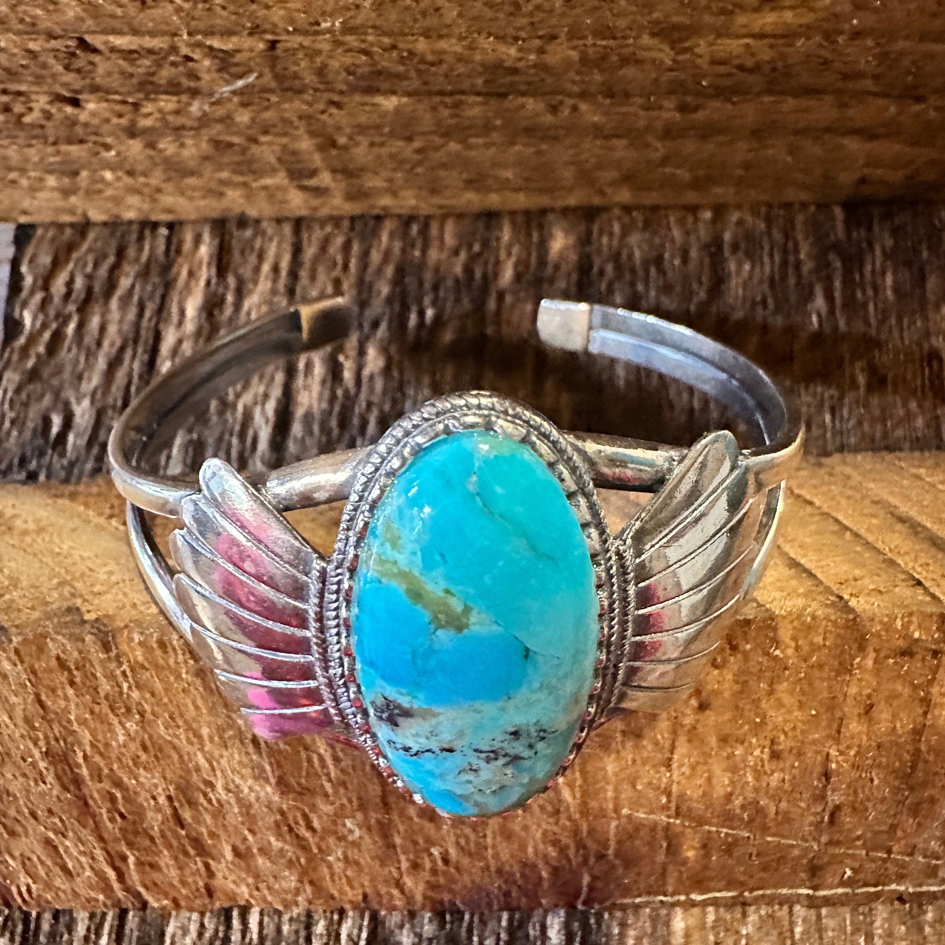 Other Native American Turquoise Winged Abedabun Sterling Silver Cu Size ONE SIZE - 1 Thumbnail