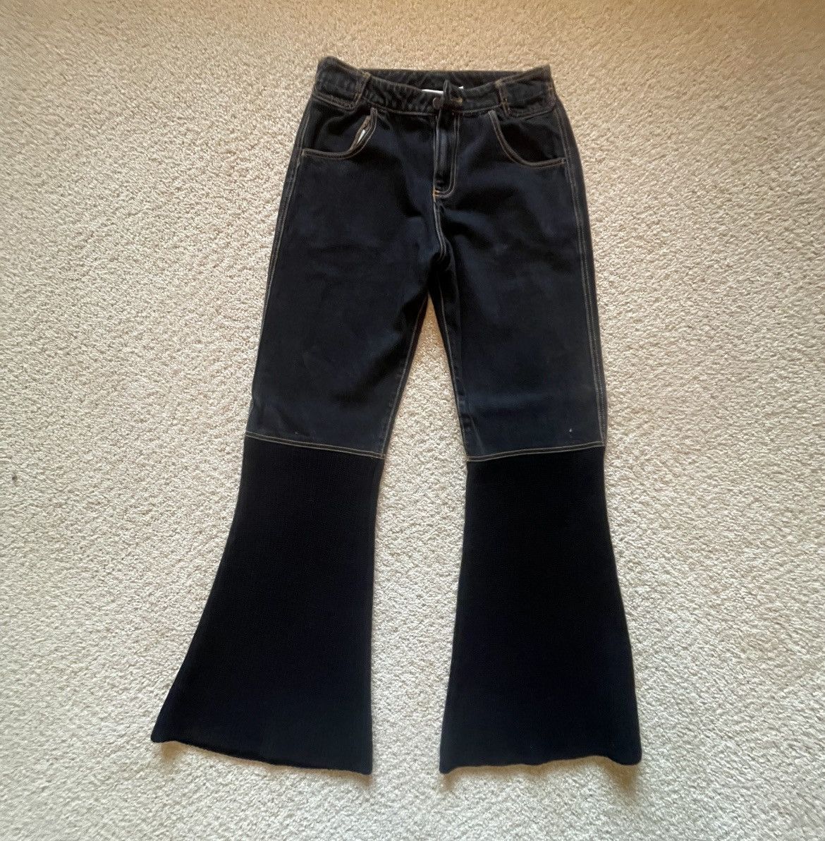 Telfar Telfar denim knit sweatpants flared pants Size US 32 / EU 48 - 2 Thumbnail