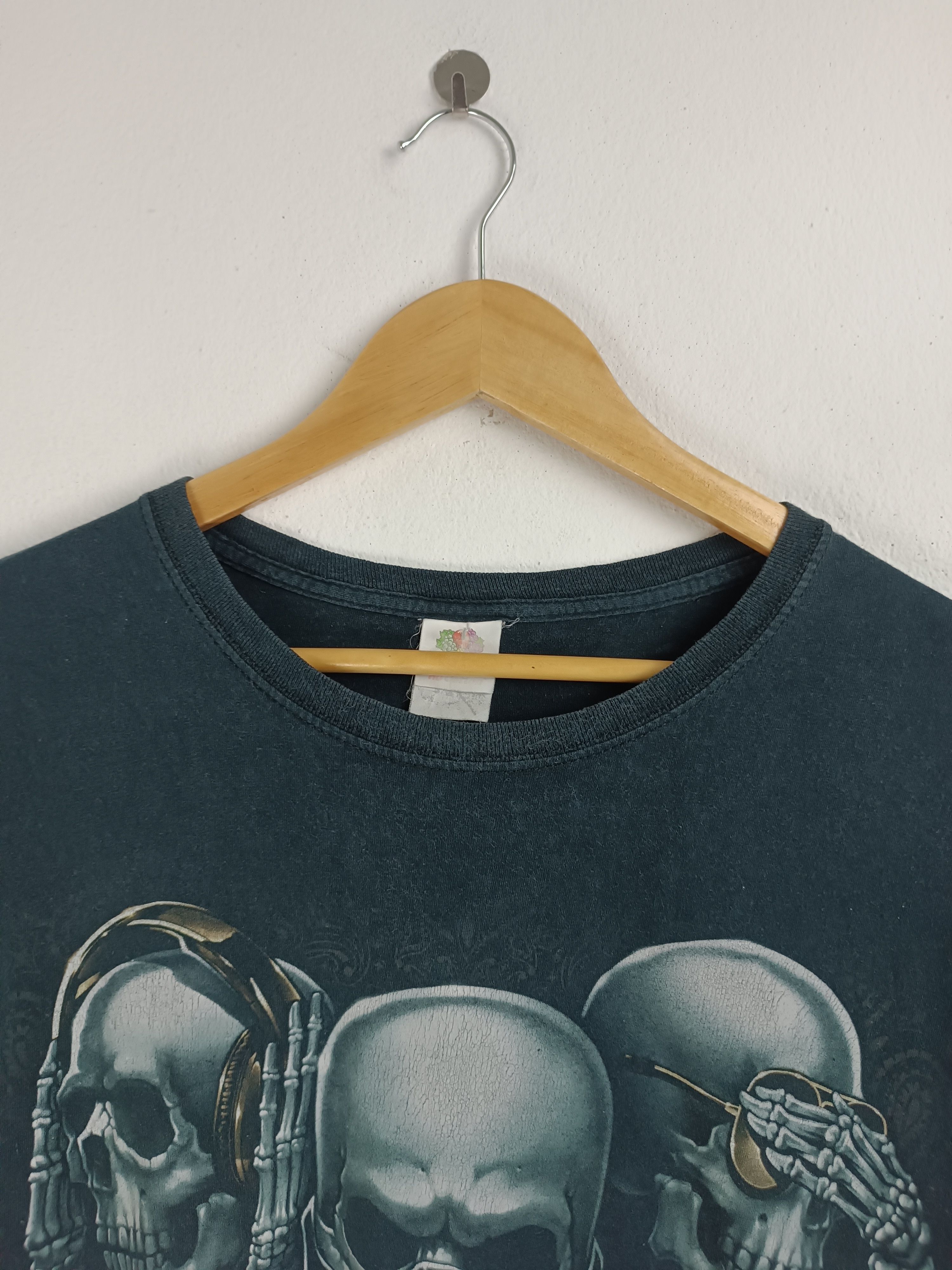 Vintage VINTAGE Y2K SEE NO EVIL SPEAK NO EVIL SKULL TEE VERY RARE Size US XL / EU 56 / 4 - 9 Thumbnail