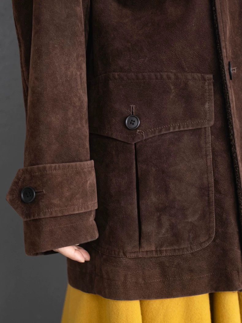Kenzo KENZO Brown suede fur collar coat vintage Size M / US 6-8 / IT 42-44 - 5 Thumbnail