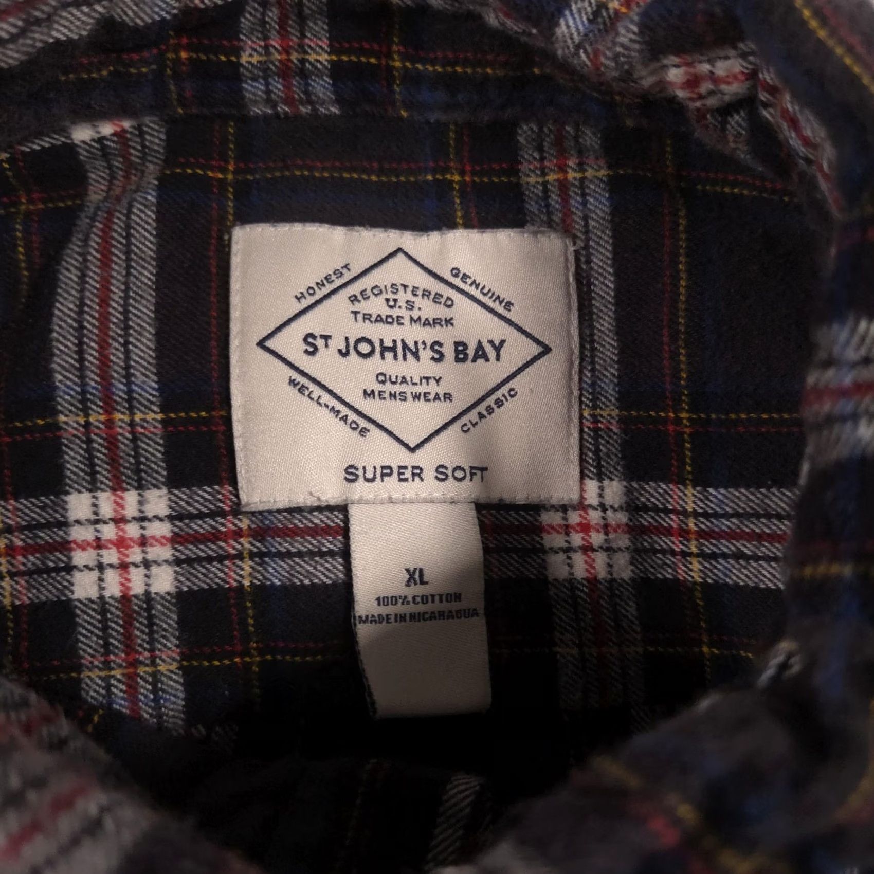 Vintage St. John's Bay Shirt Mens XL Blue Plaid Flannel Button Front Long Sleeve Casual Size US XL / EU 56 / 4 - 6 Thumbnail