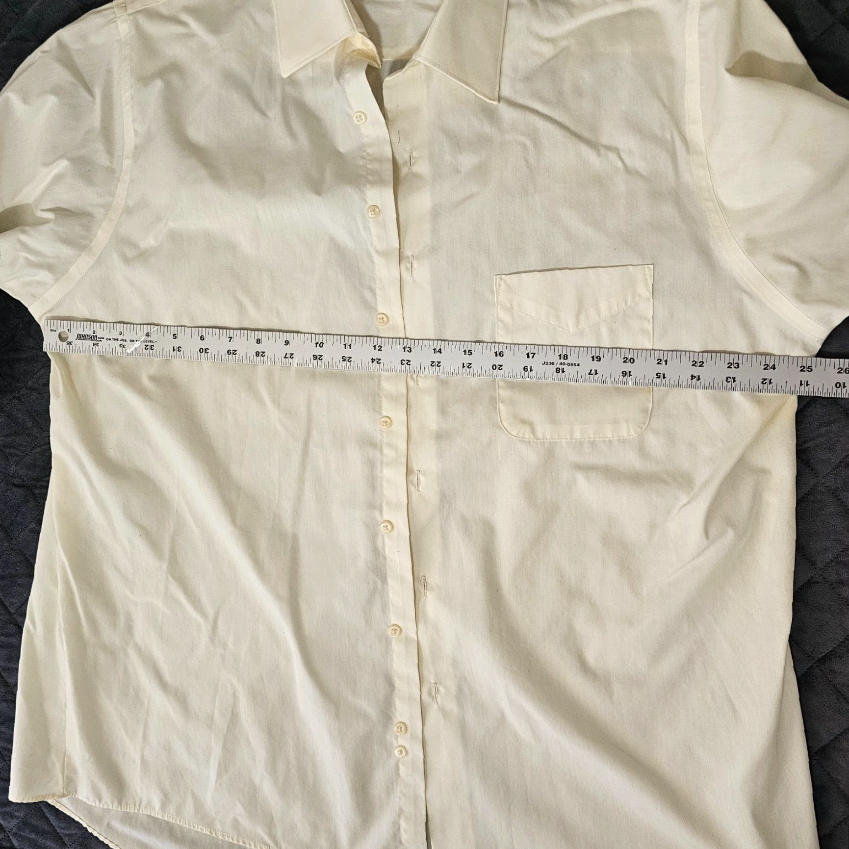 Geoffrey Beene Geoffrey Beene Dress Shirt Mens Size 15.5 32/33 Wrinkle Free Yellow Classic Vintage Button Collared Chest 25 in Long Sleeve Size 42R - 5 Thumbnail