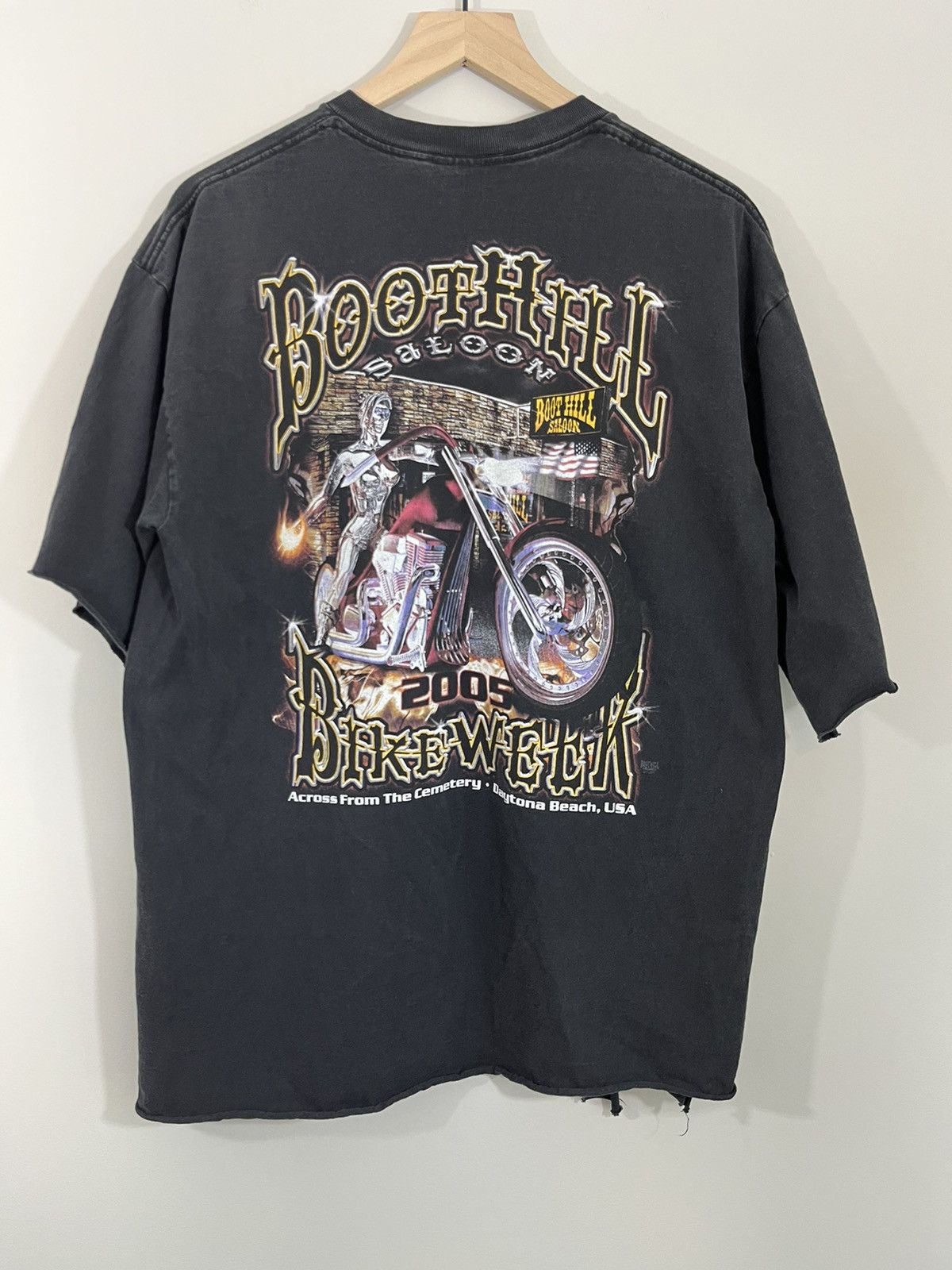 Vintage Sun Faded Bike Week 2005 Hot Cyborg Girl Distressed Tee Size US XL / EU 56 / 4 - 2 Thumbnail