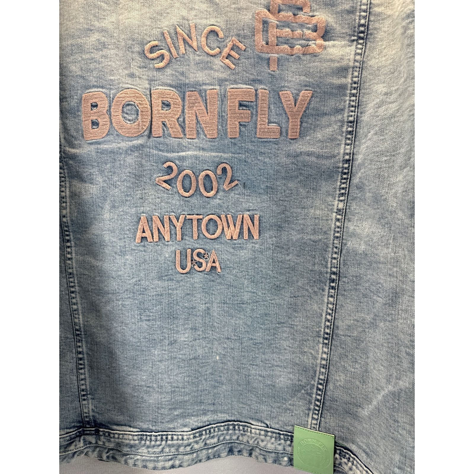 Born Fly Born Fly Lt Denim Jacket Distressed Embroidered men sz 2XL Size US XXL / EU 58 / 5 - 4 Thumbnail