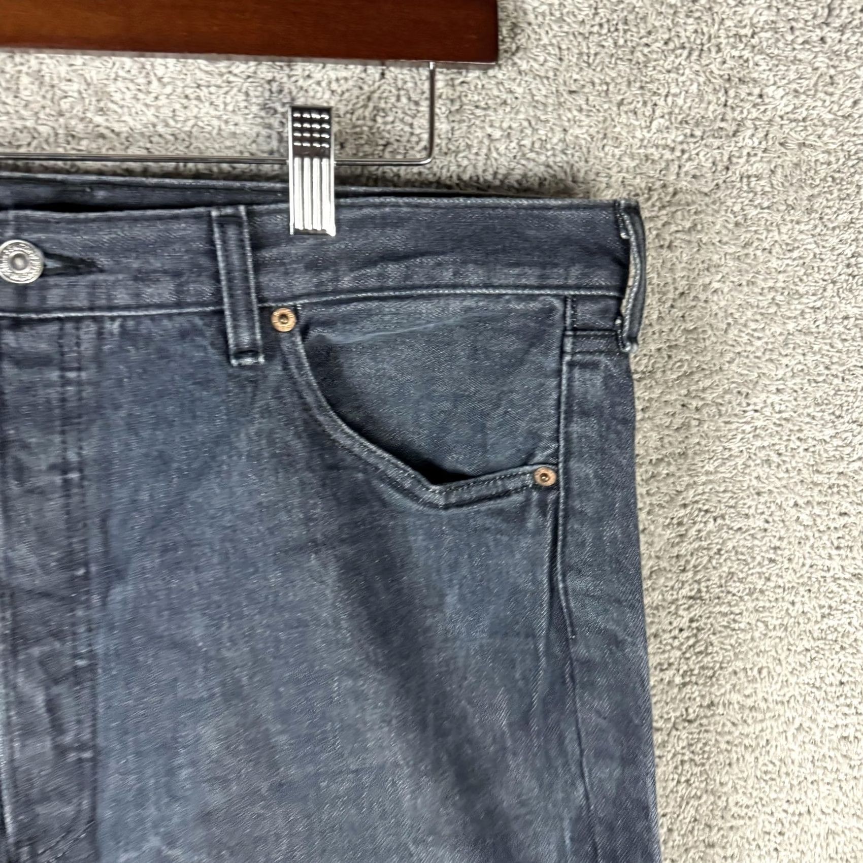 Levi's Levi's 501 Jeans Mens 38x30 Gray Denim Button Fly Straight Leg Mid Rise Size US 38 / EU 54 - 3 Thumbnail