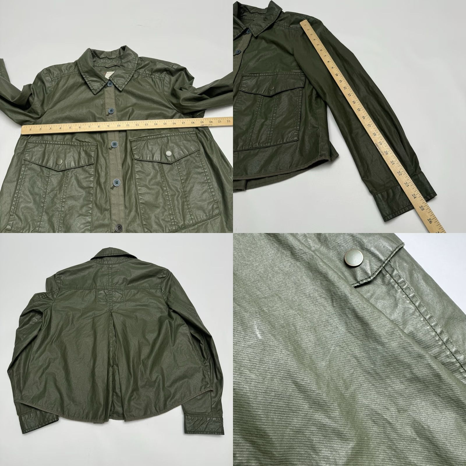Anthropologie Hei Hei Anthropologie Women's Small Olive Utility Button Up Shirt Size S / US 4 / IT 40 - 8 Thumbnail